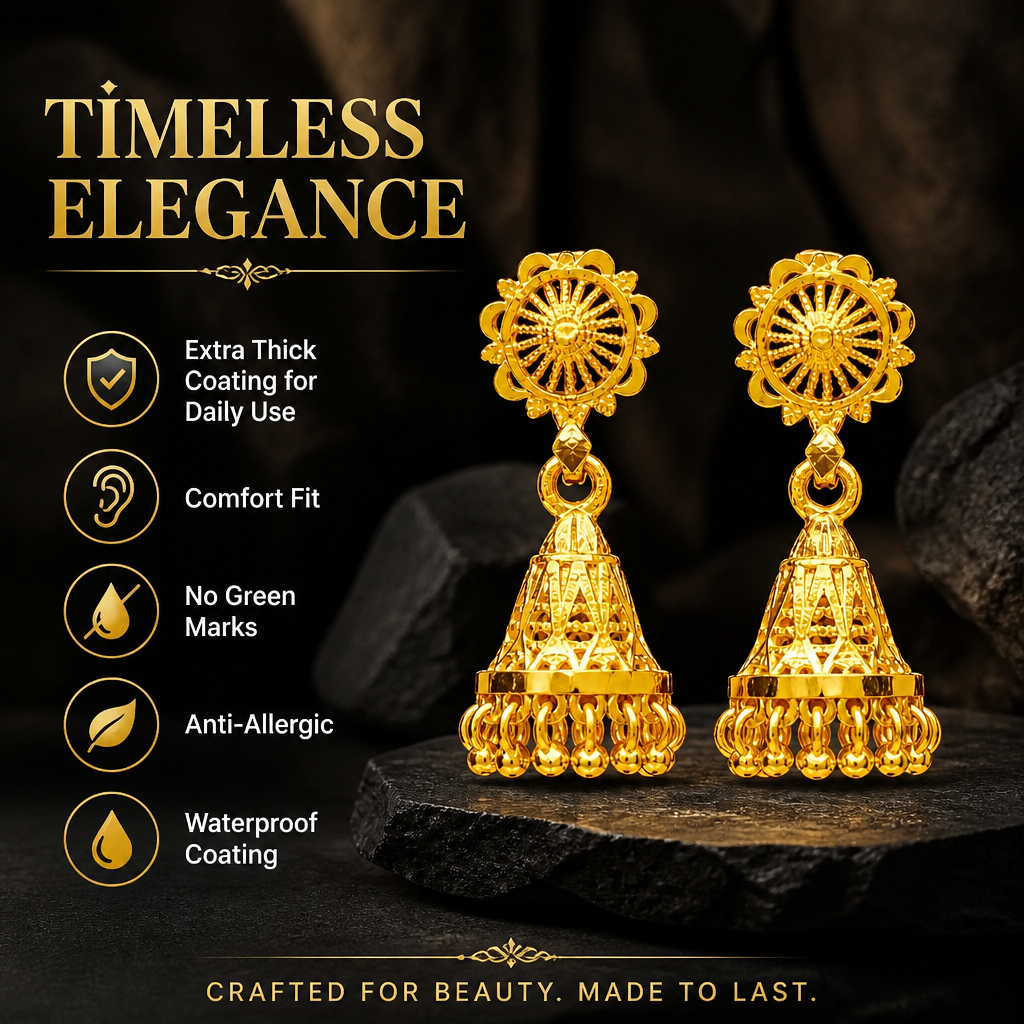GOLD PLATED TURKISH JHUMKI (small size)