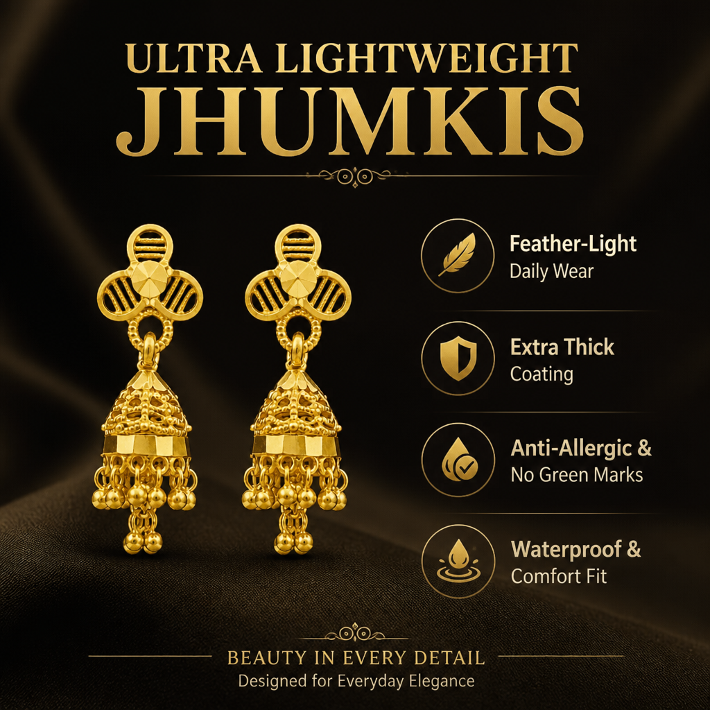 GOLD PLATED TURKISH JHUMKI (very small)