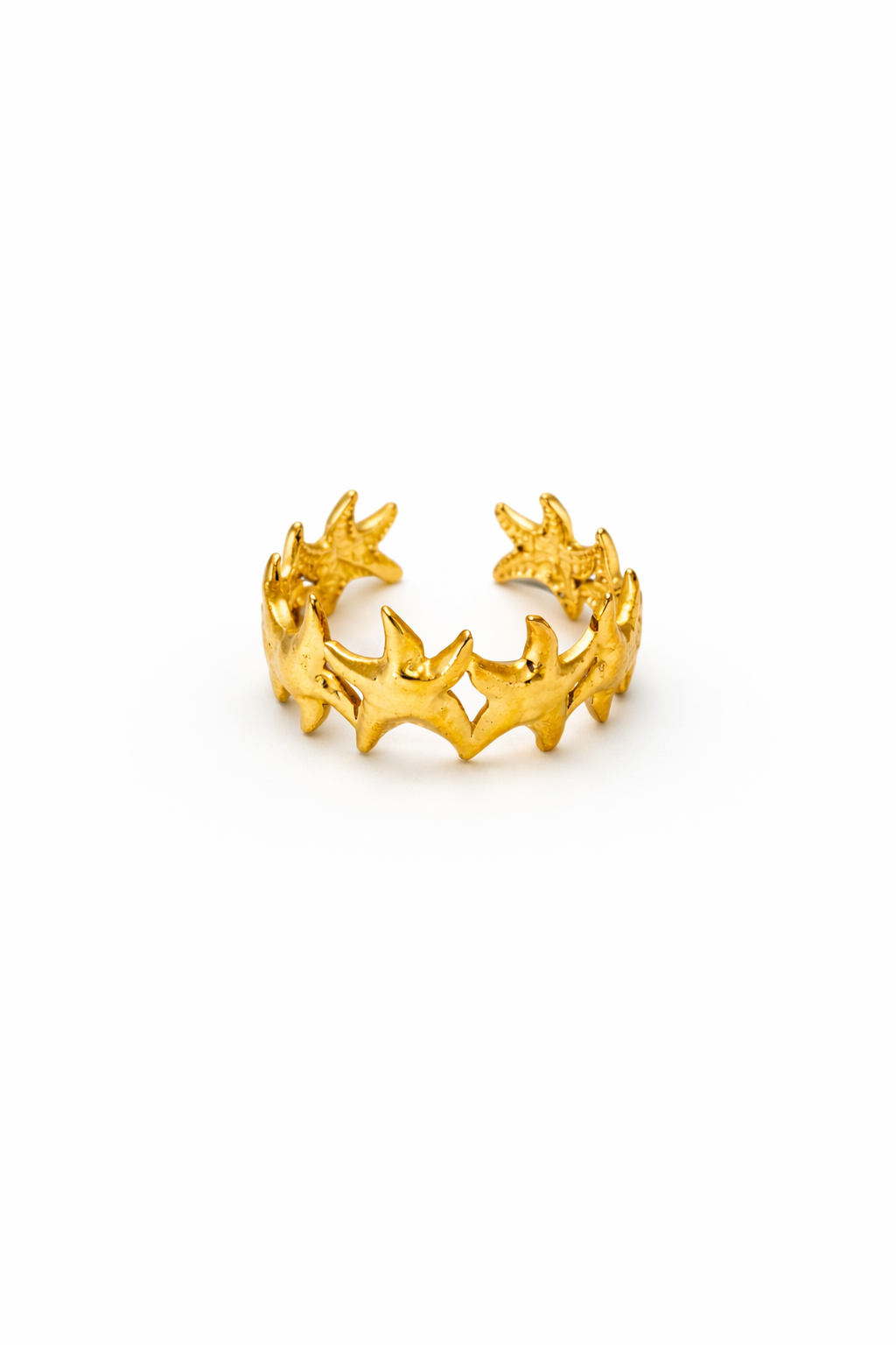 Celestial Starfish Gold Adjustable Ring