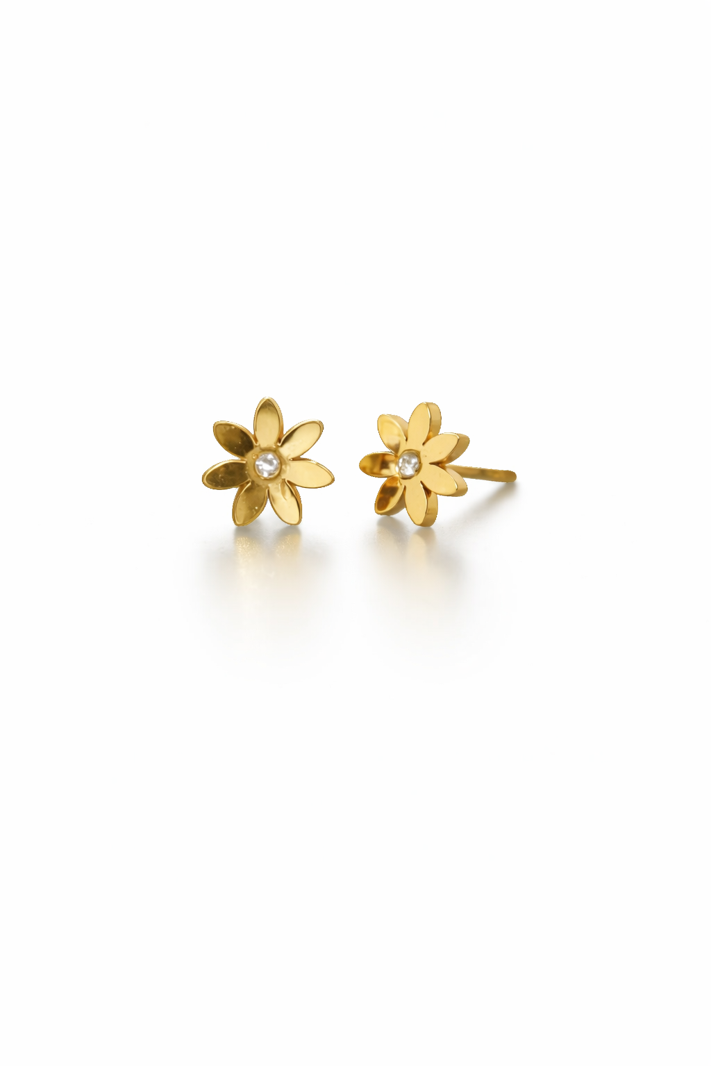 Golden Floral Stud Earrings