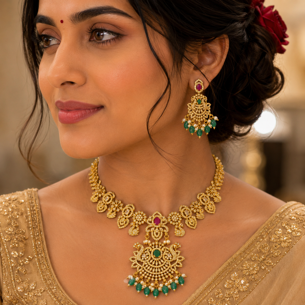 GOLD PLATED A.D ANTIQUE NECKLACE