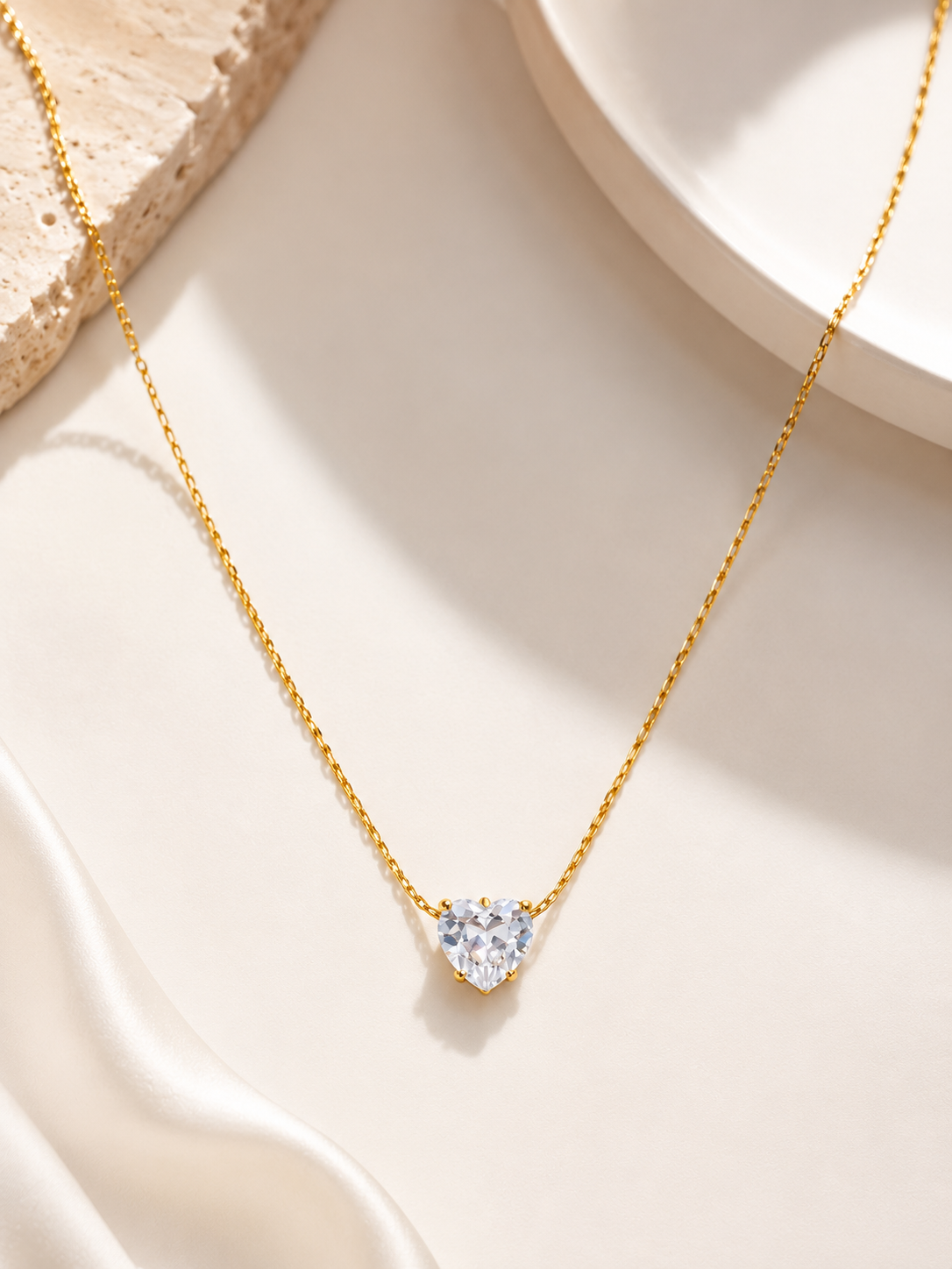 Heart Solitaire Pendant Necklace