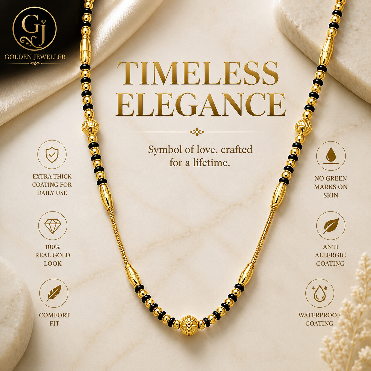 GOLD PLATED SLEEK MANGALSUTRA
