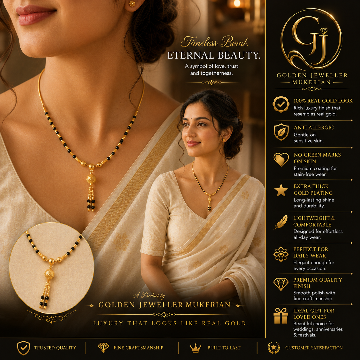 GOLD PLATED SLEEK MANGALSUTRA