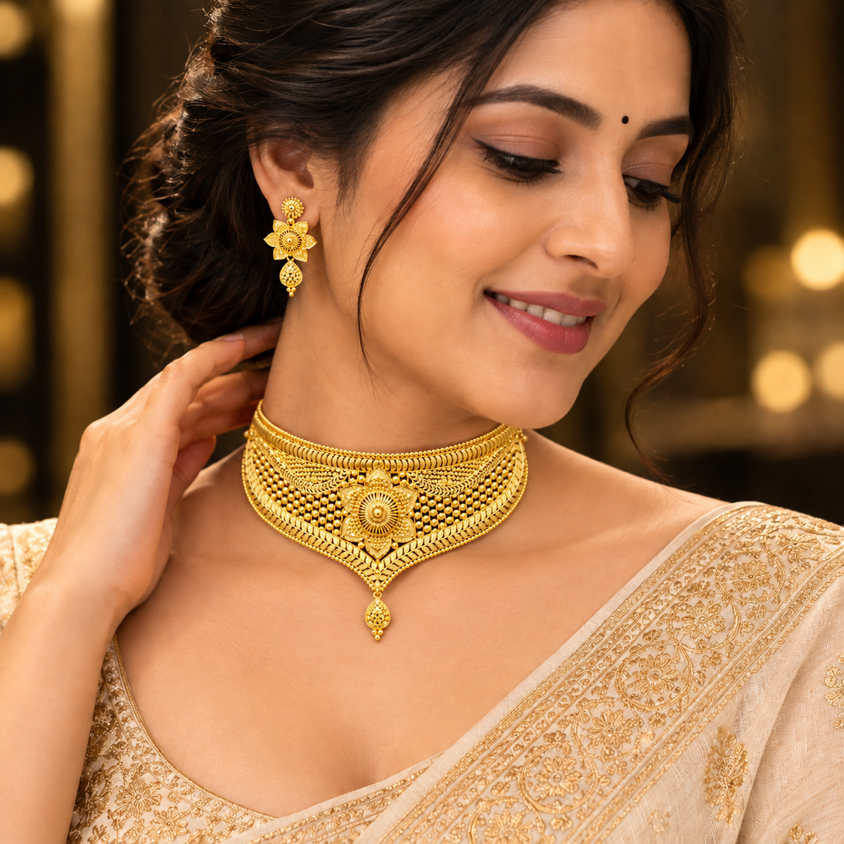 GOLD PLATED CHOKER SET