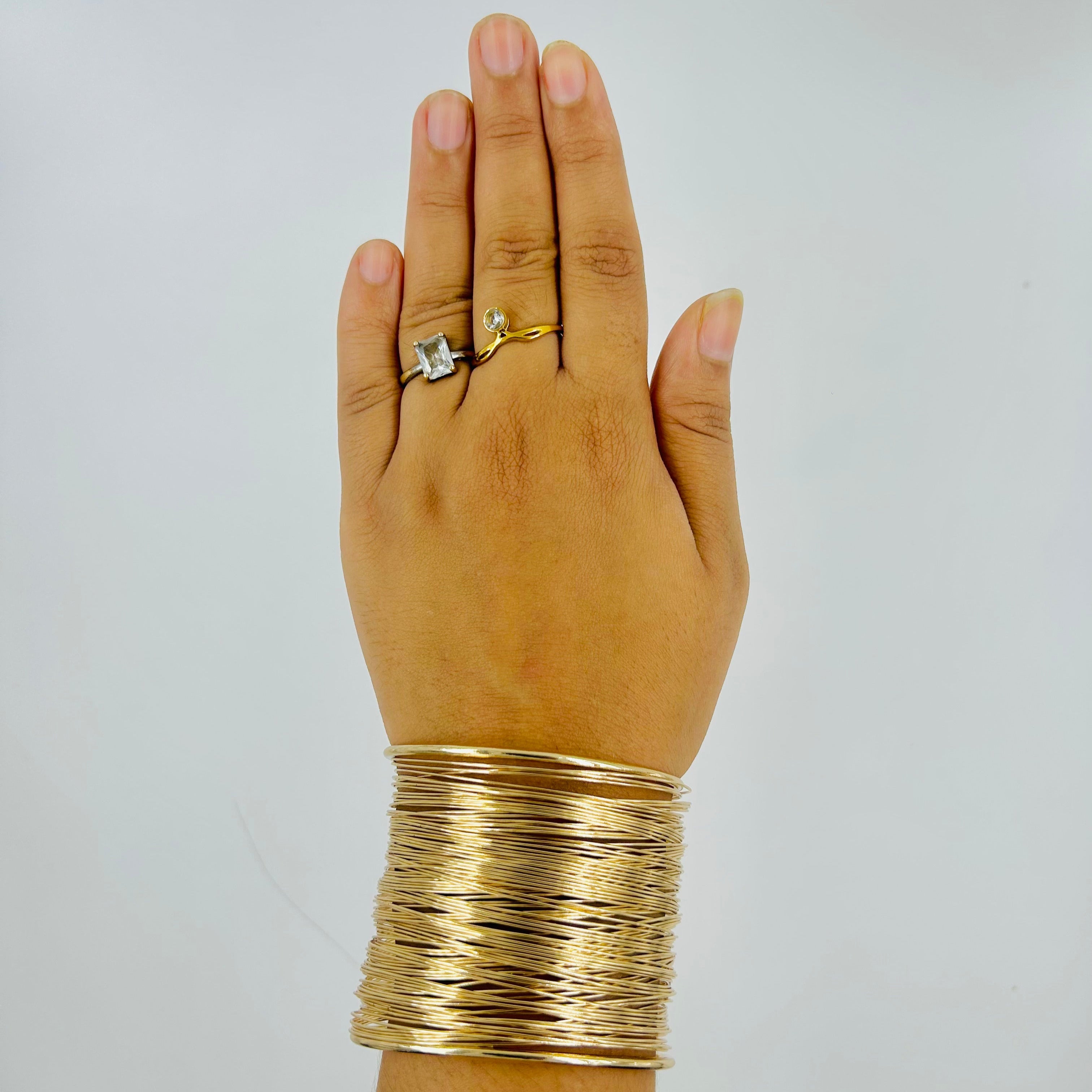 Multi-Wire Gold Cuff Adjustable Bracelet
