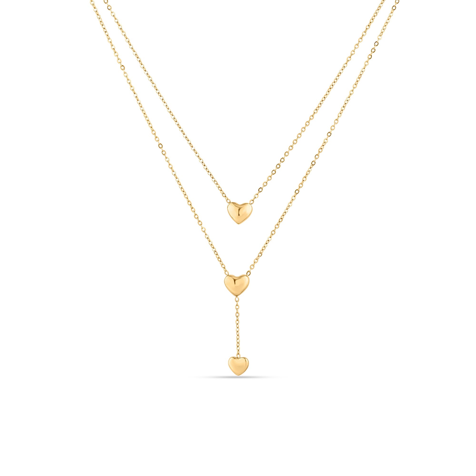 Trendy Double Chain Heart Necklace