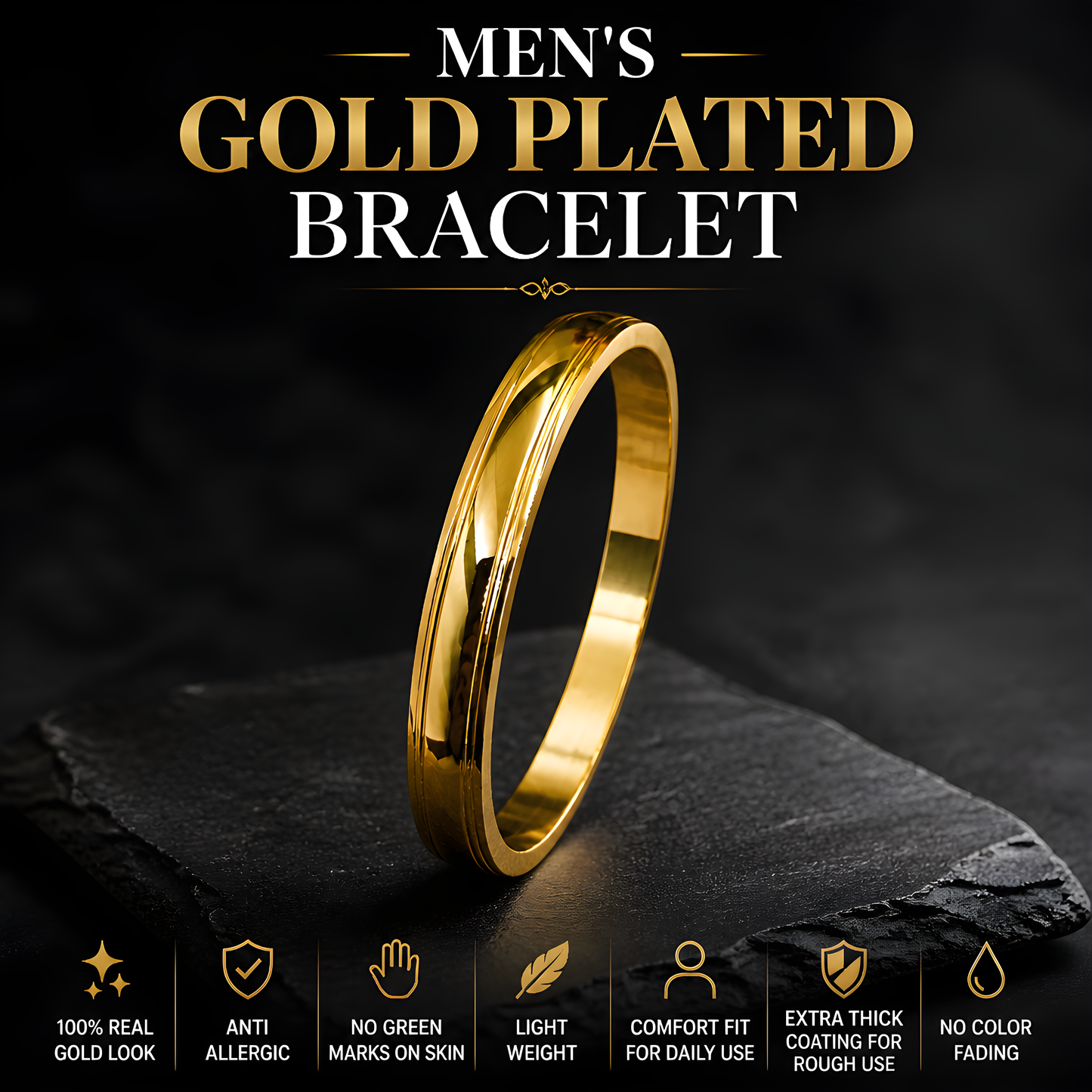 GOLDPLATED MEN'S BRACLATE (KARA)