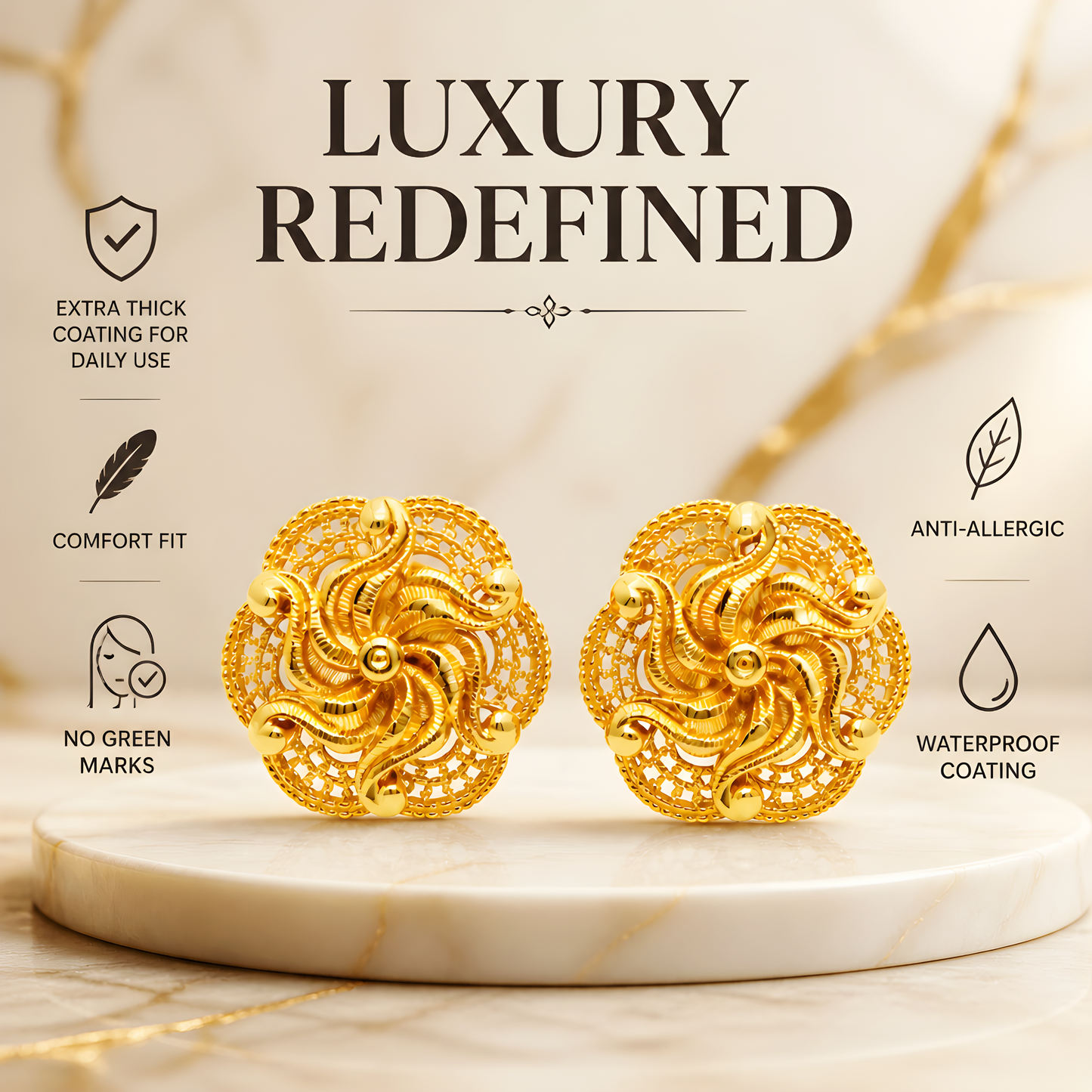 GOLD PLATED TURKISH STUDS