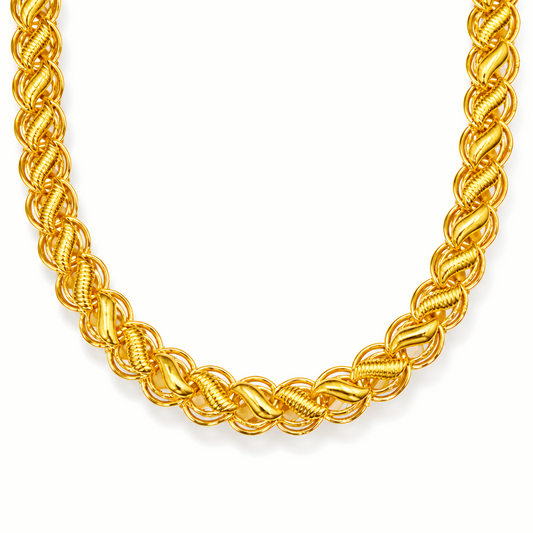 GOLD PLATED MENS LOTUS CHAIN