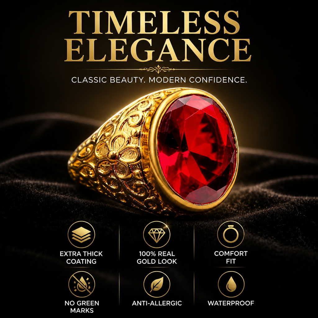 GOLD PLATED MEN'S RING
