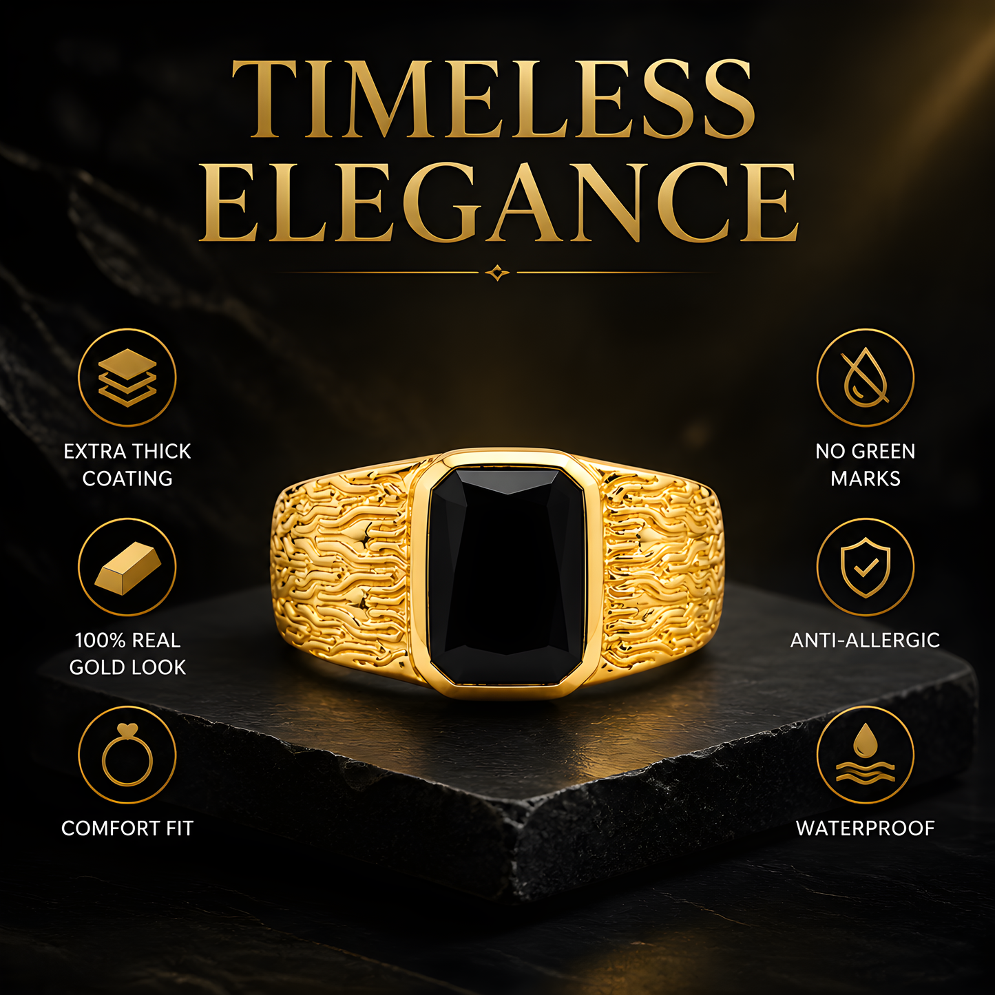 GOLD PLATED MEN'S RING