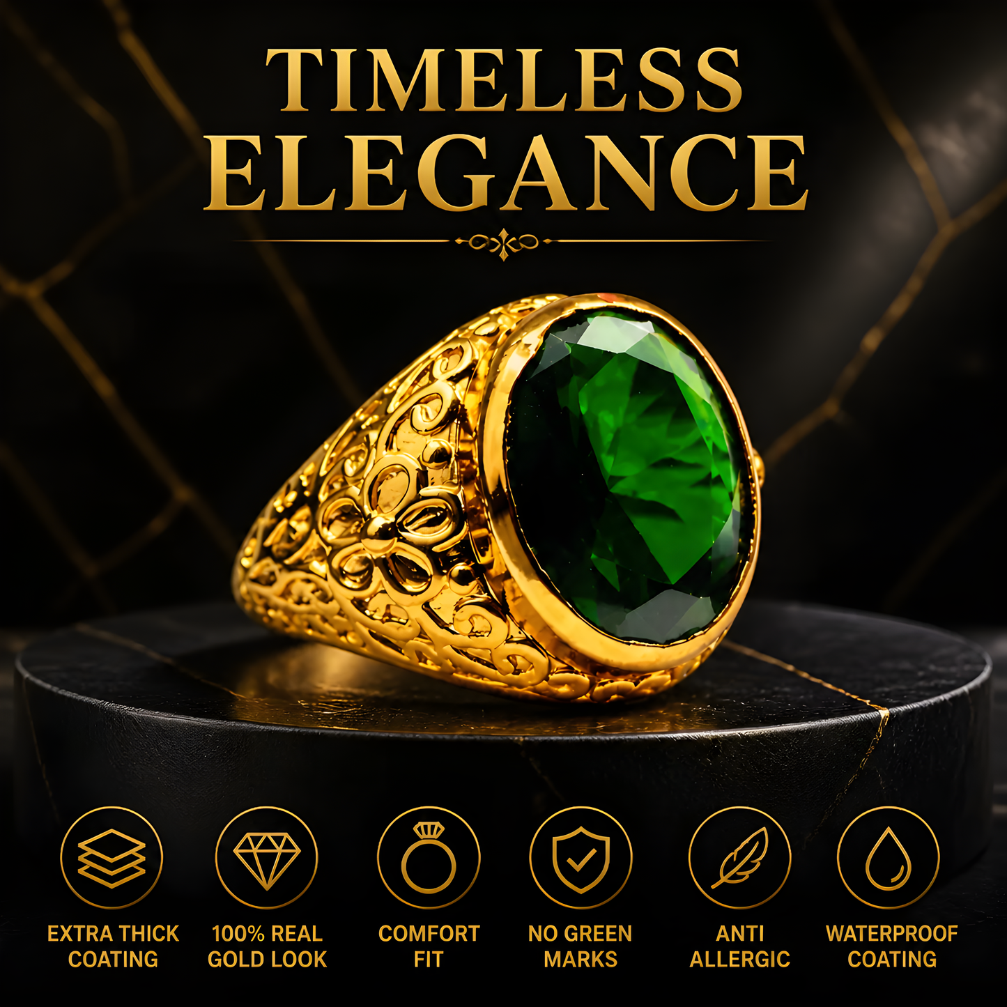 GOLD PLATED MEN'S RING