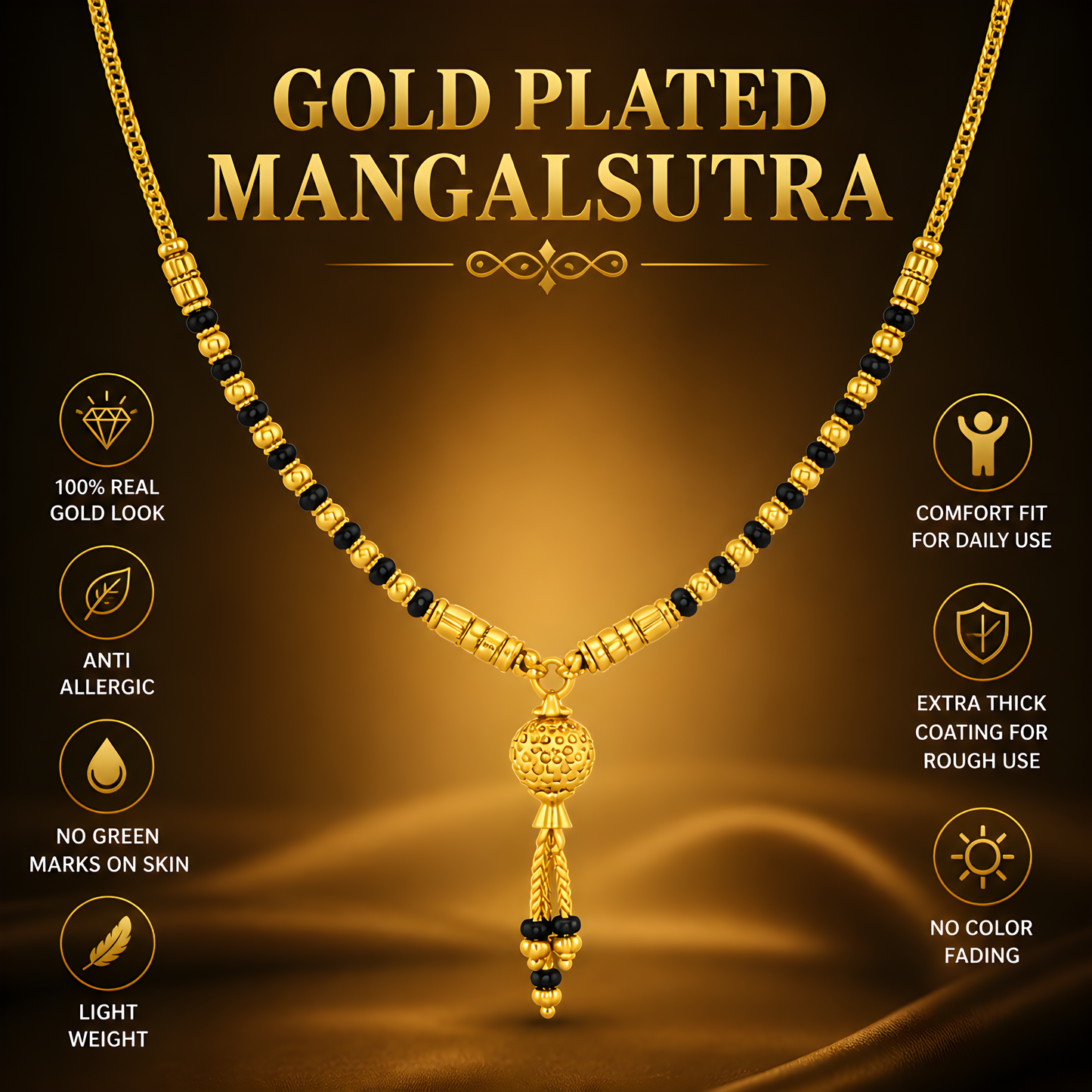 GOLD PLATED SLEEK MANGALSUTRA