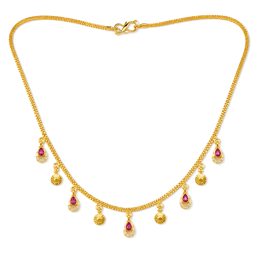 DROP CHARM GOLD PLATED CHAIN