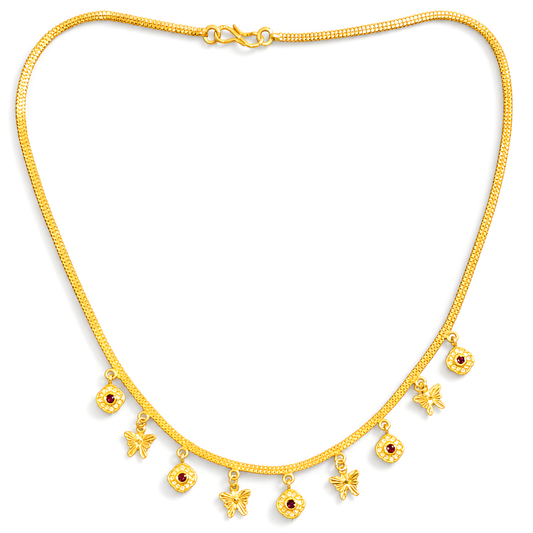 BUTTERFLY CHARMS GOLD PLATED CHAIN