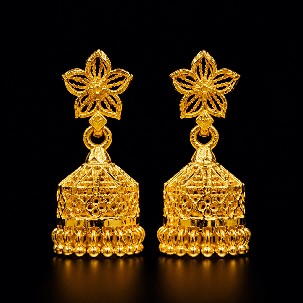 GOLD PLATED TURKISH JHUMKA (medium size