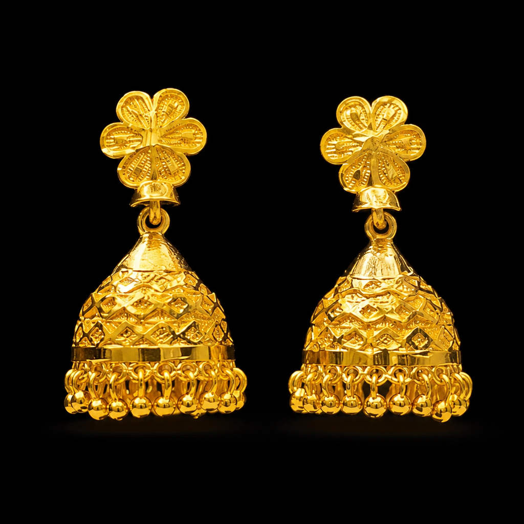 GOLD PLATED TURKISH JHUMKI (medium size)