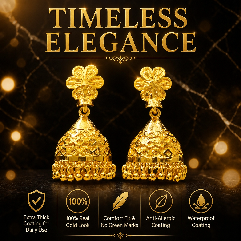 GOLD PLATED TURKISH JHUMKI (medium size)