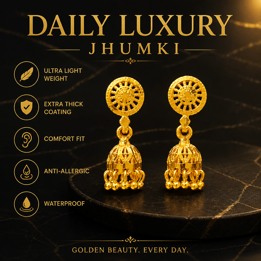 GOLD PLATED TURKISH JHUMKI (very small)