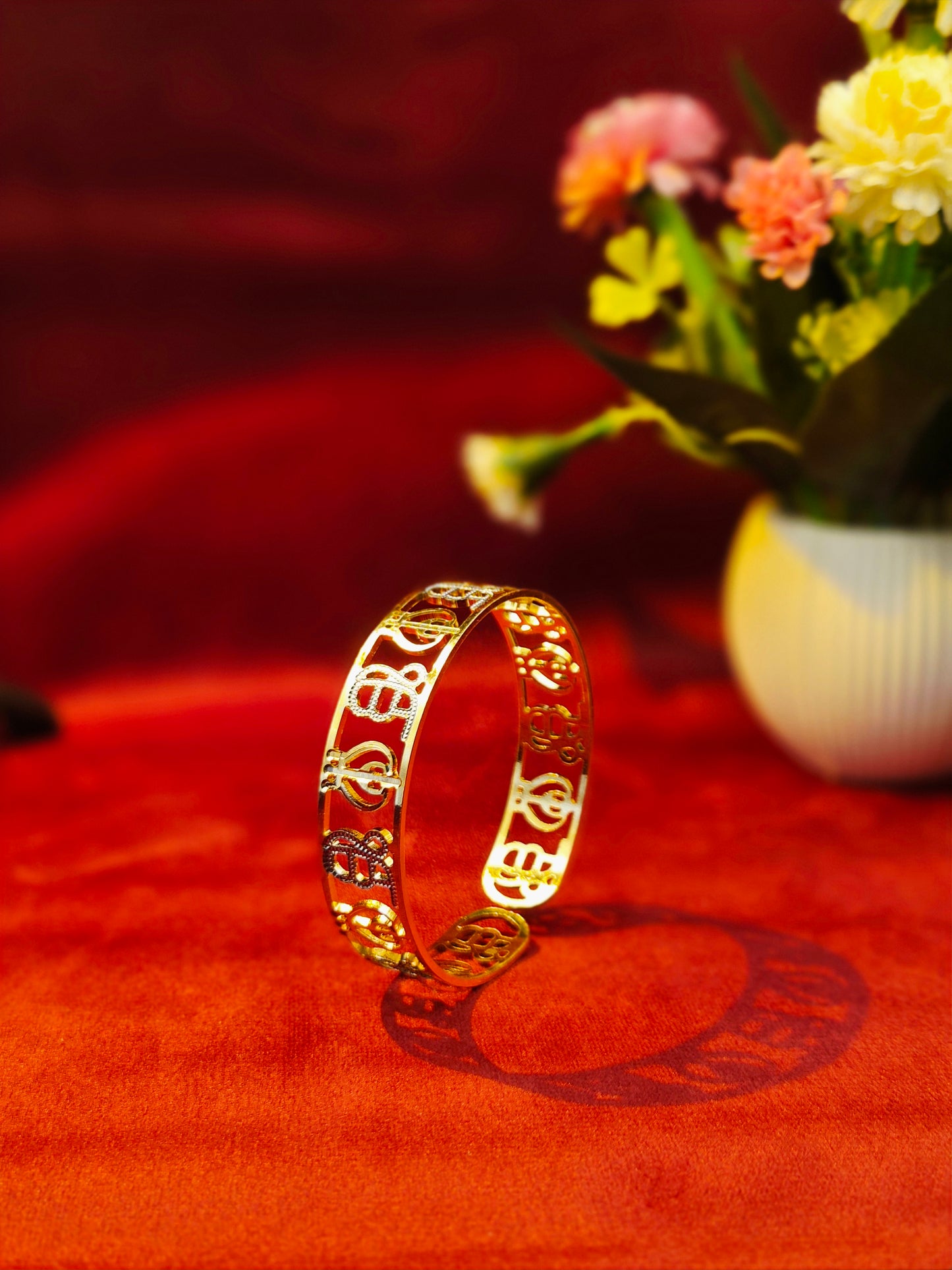 KHANDA (☬) and EK ONKAR (ੴ ) GOLD PLATED UNISEX BRACLATE