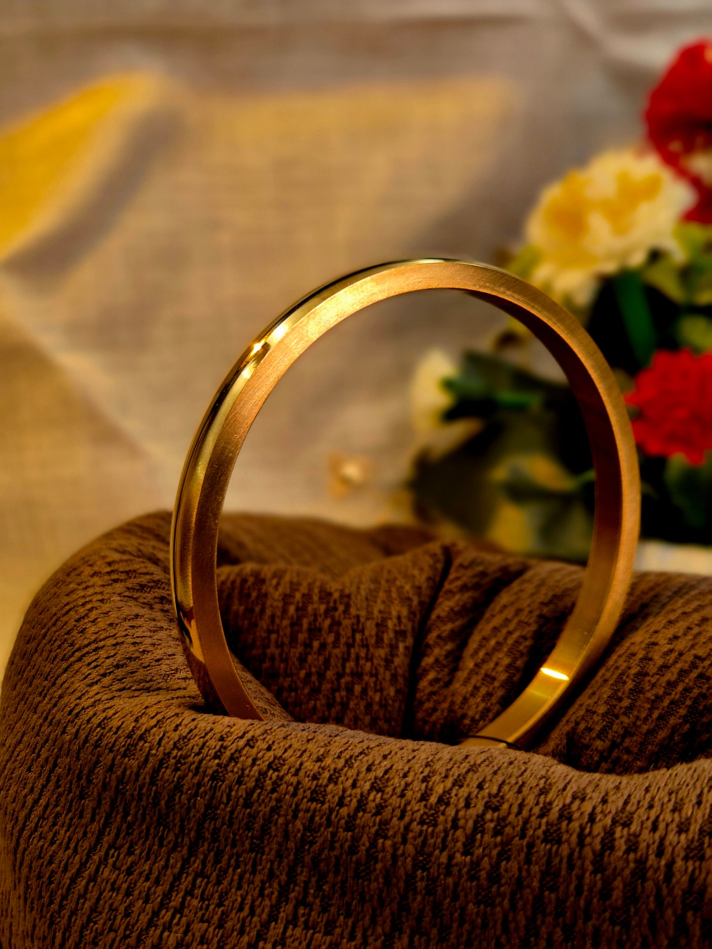 GOLD PLATED PLAIN MEN'S BRACLET (KARA)