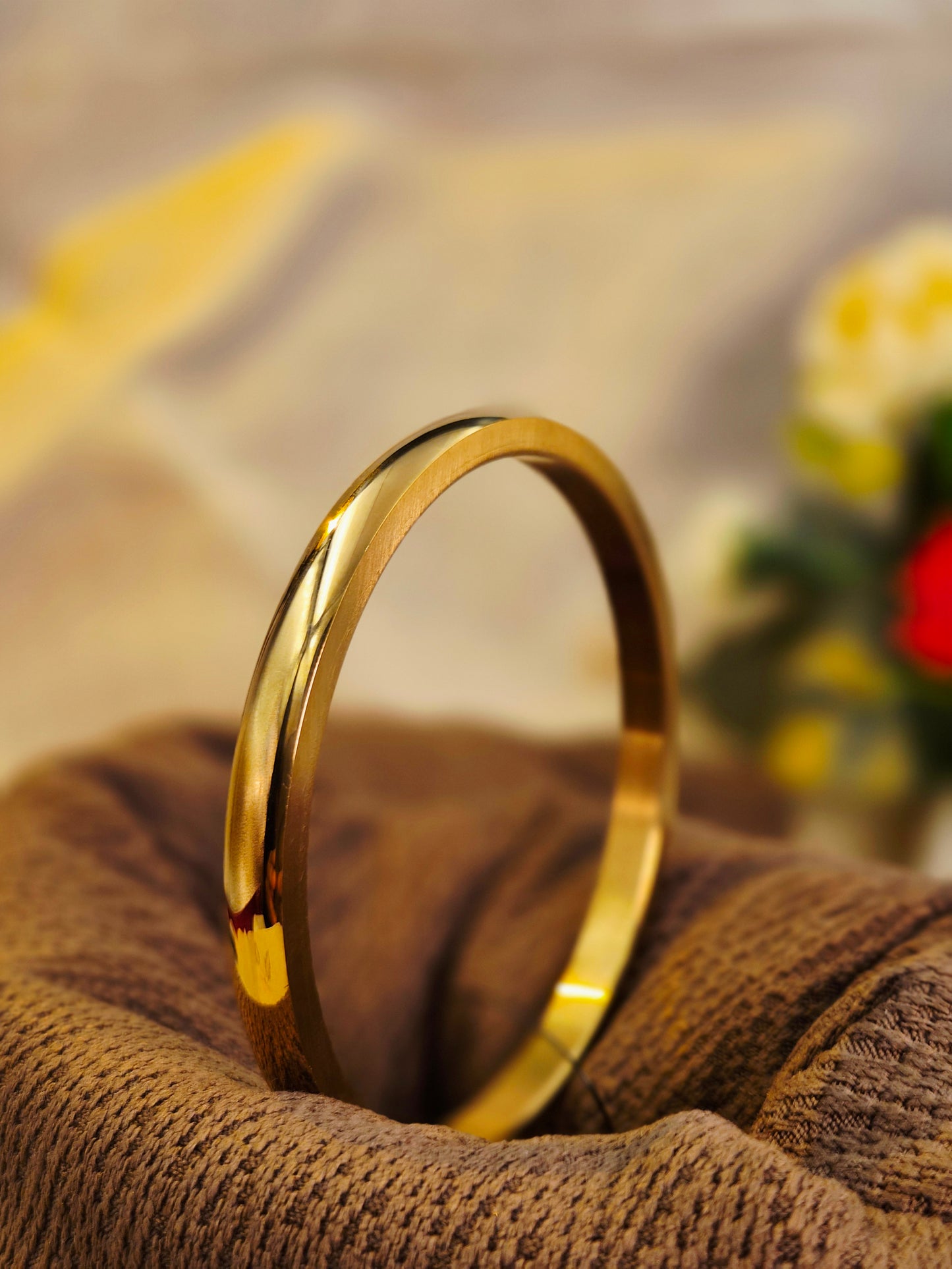 GOLD PLATED PLAIN MEN'S BRACLET (KARA)