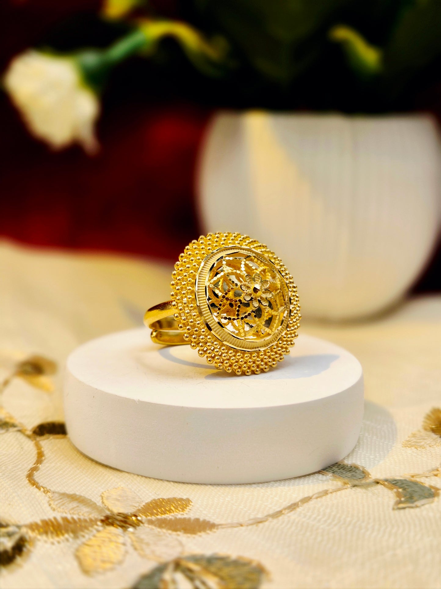 GOLD PLATED COCKTAIL TURKISH  RING