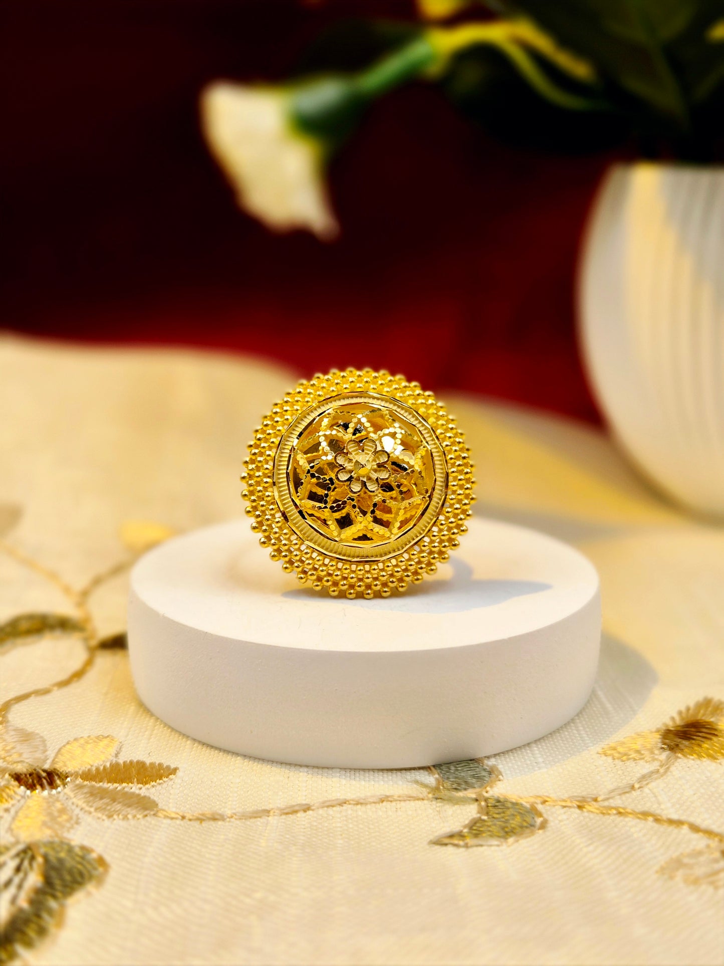 GOLD PLATED COCKTAIL TURKISH  RING