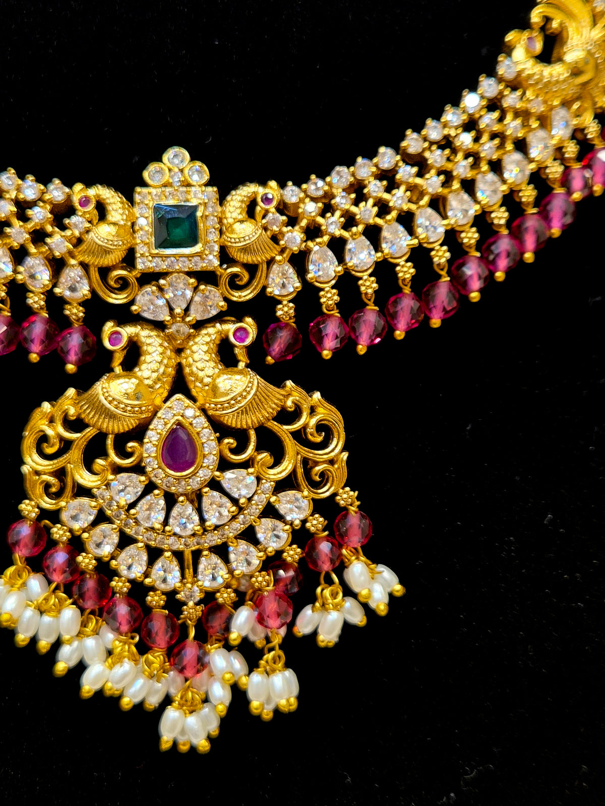 GOLD PLATED A.D PEACOCK ANTIQUE NECKLACE