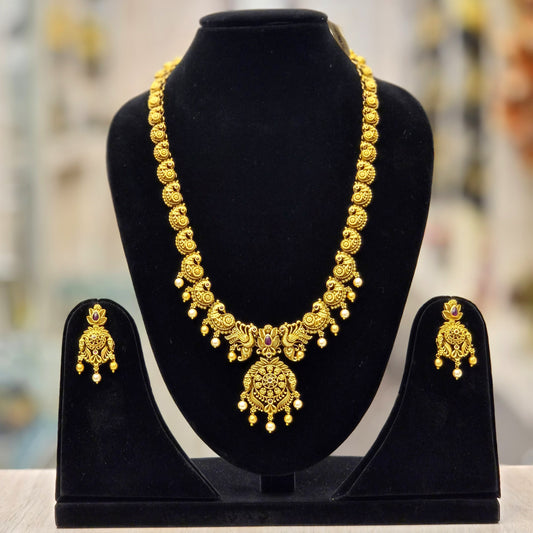 ANTIQUE GOLD PLATED LONG NECKLACE