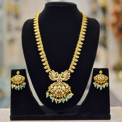 ANTIQUE GOLD PLATED LONG NECKLACE