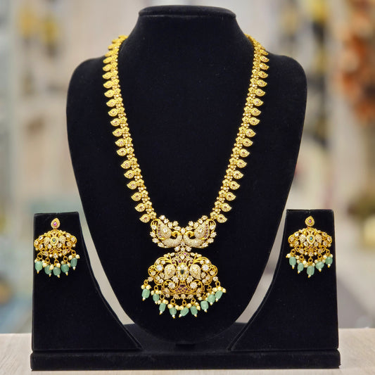 ANTIQUE GOLD PLATED LONG NECKLACE