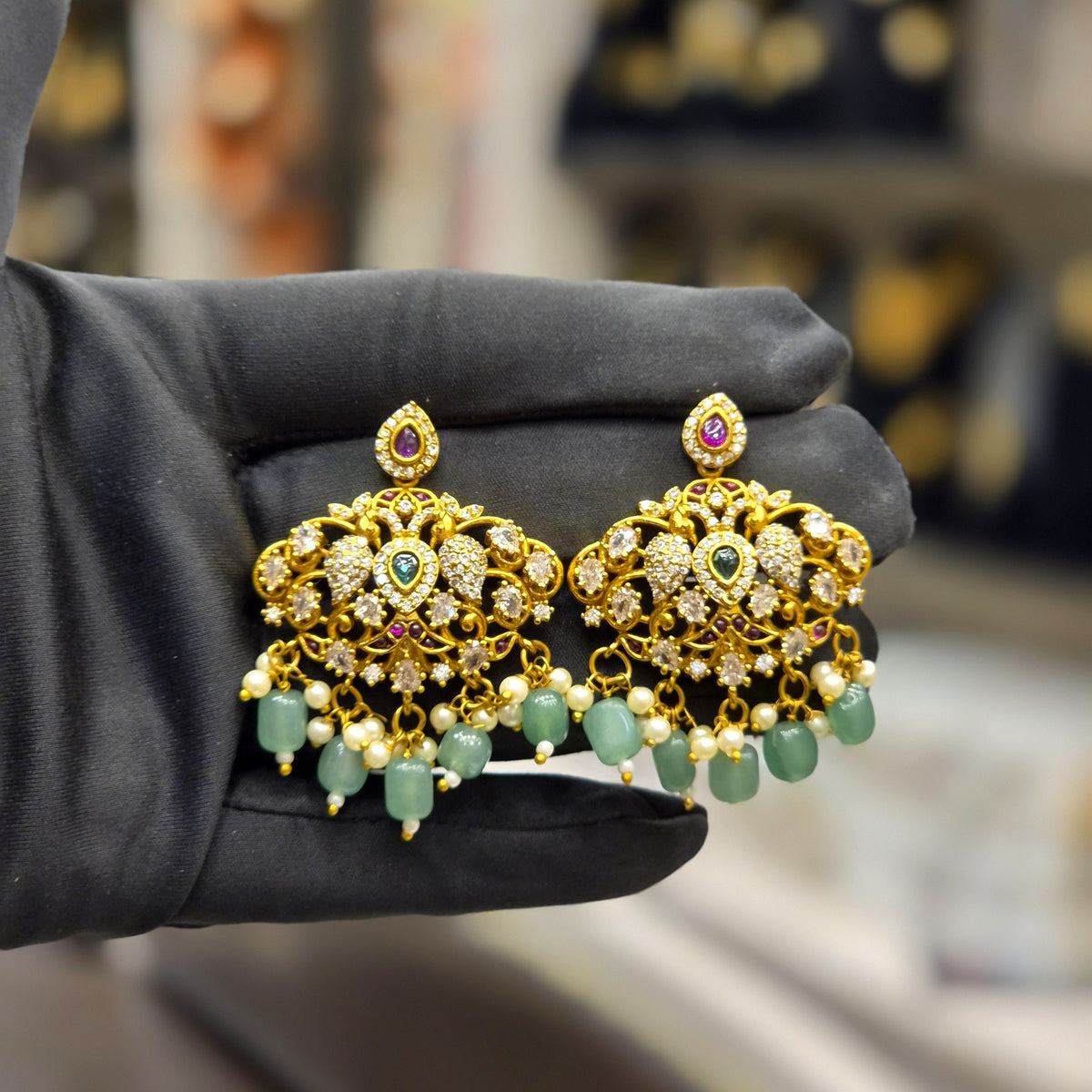 ANTIQUE GOLD PLATED LONG NECKLACE