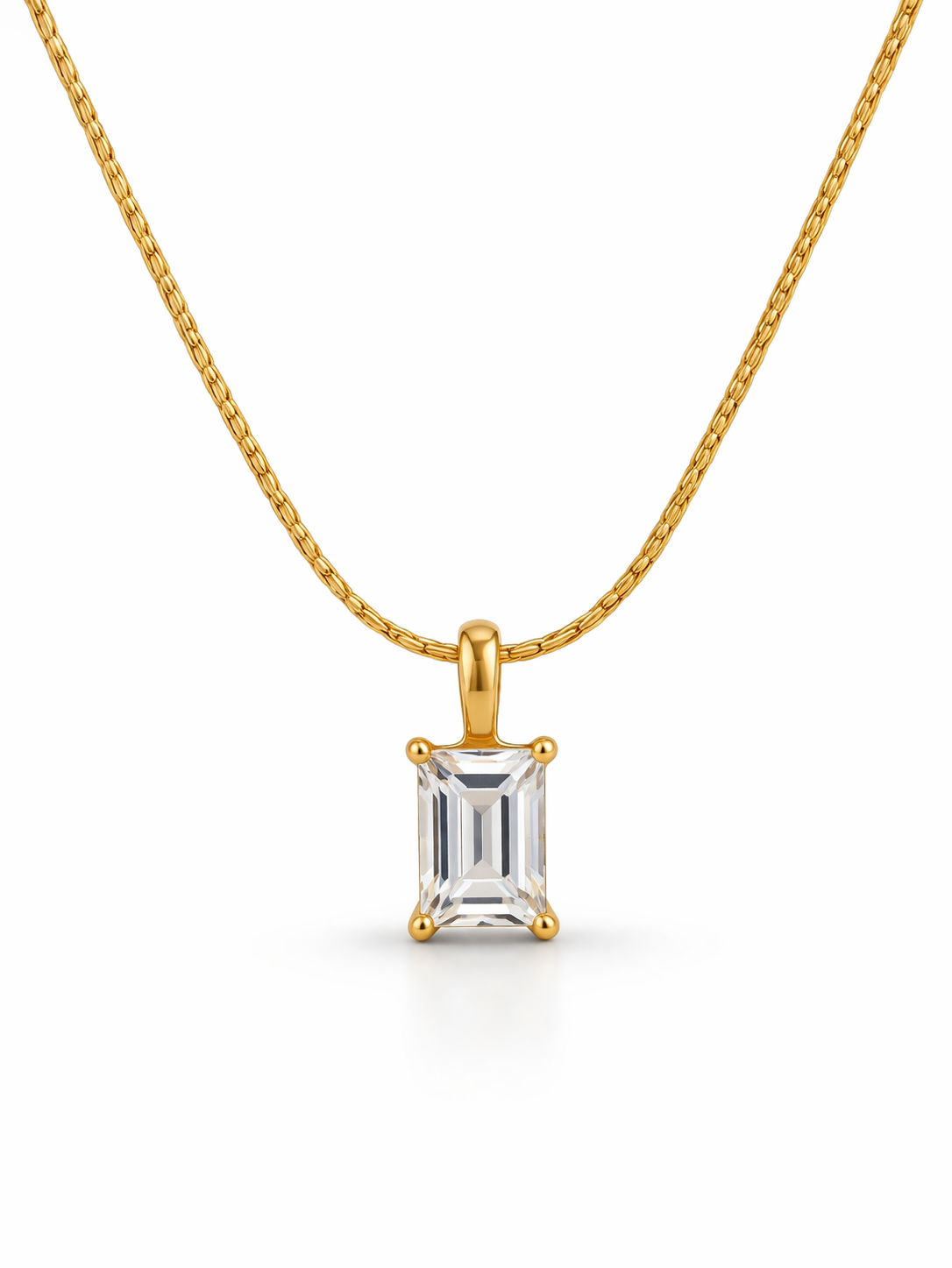Square Cut Pendant Necklace