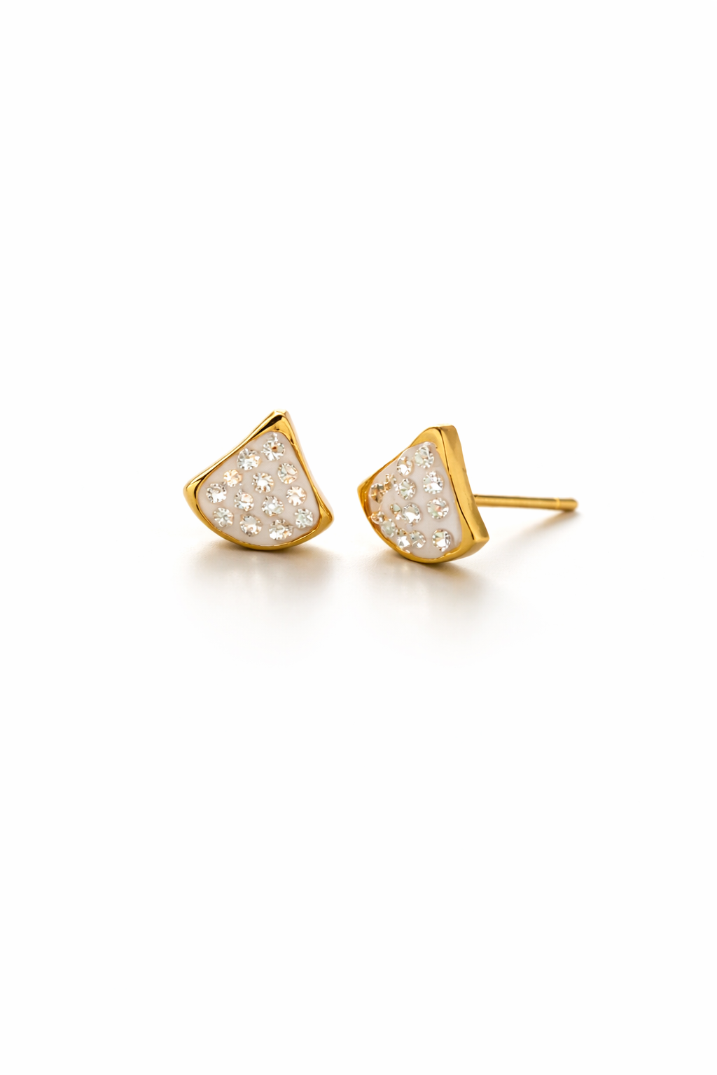 Elegant Teardrop Stud Earrings with Stones