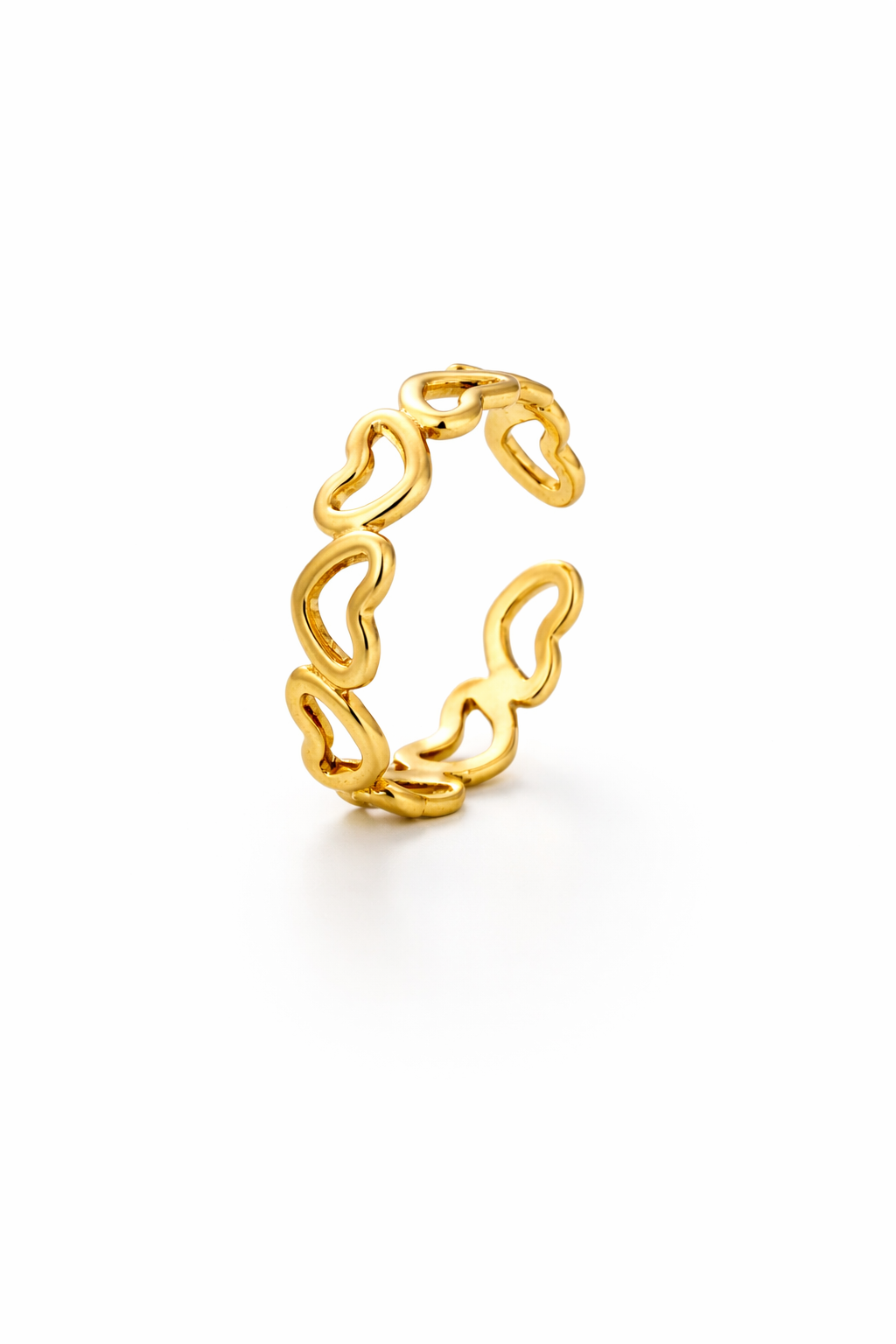 Linked Heart Adjustable Ring