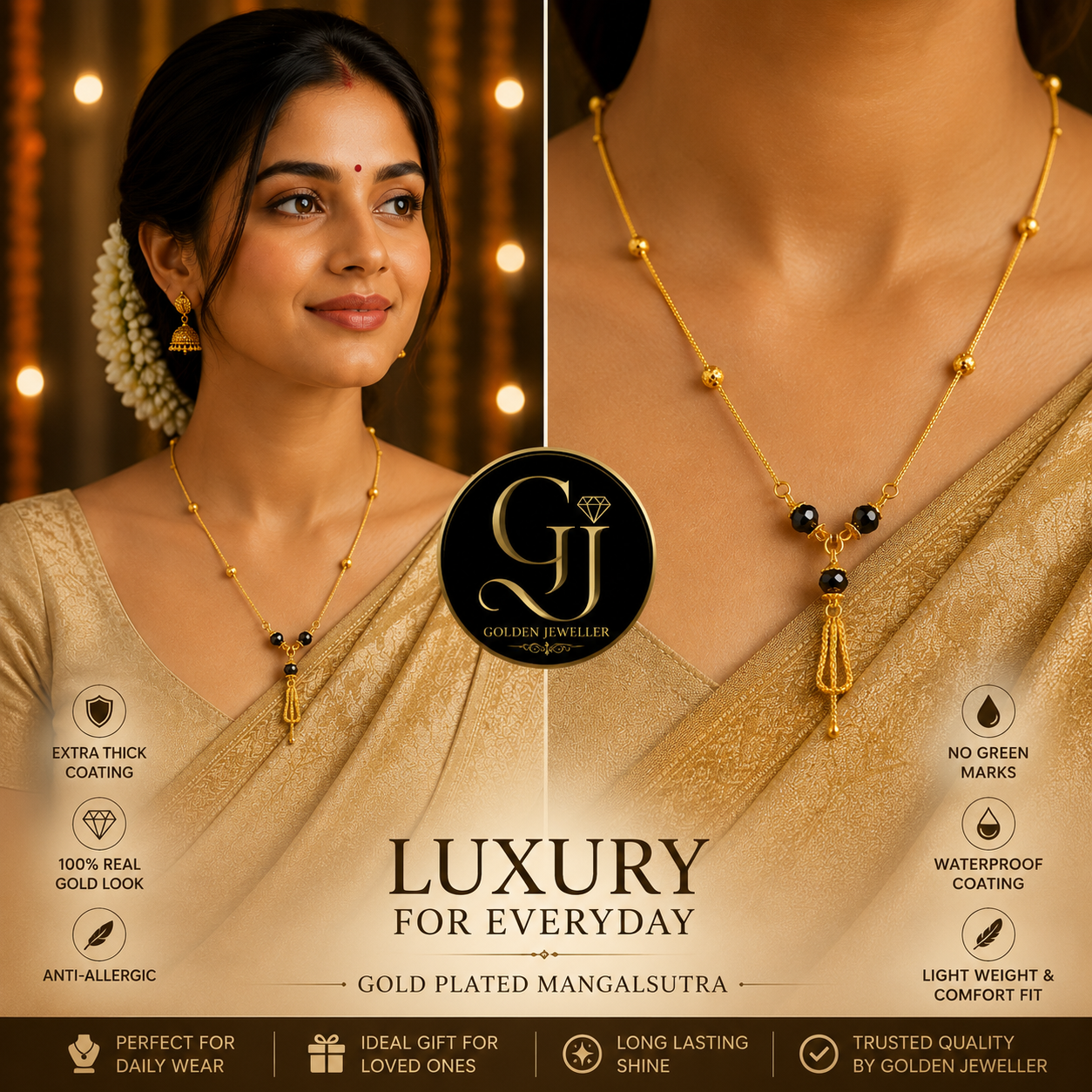 GOLD PLATED SLEEK MANGALSUTRA