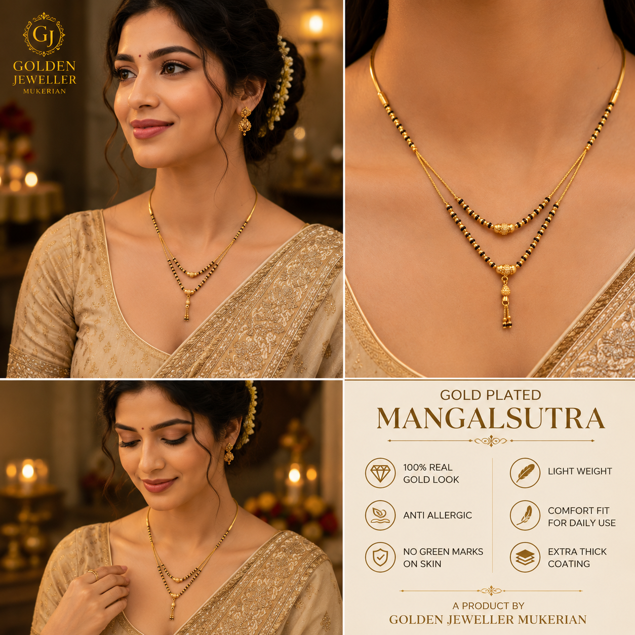 GOLD PLATED SLEEK MANGALSUTRA