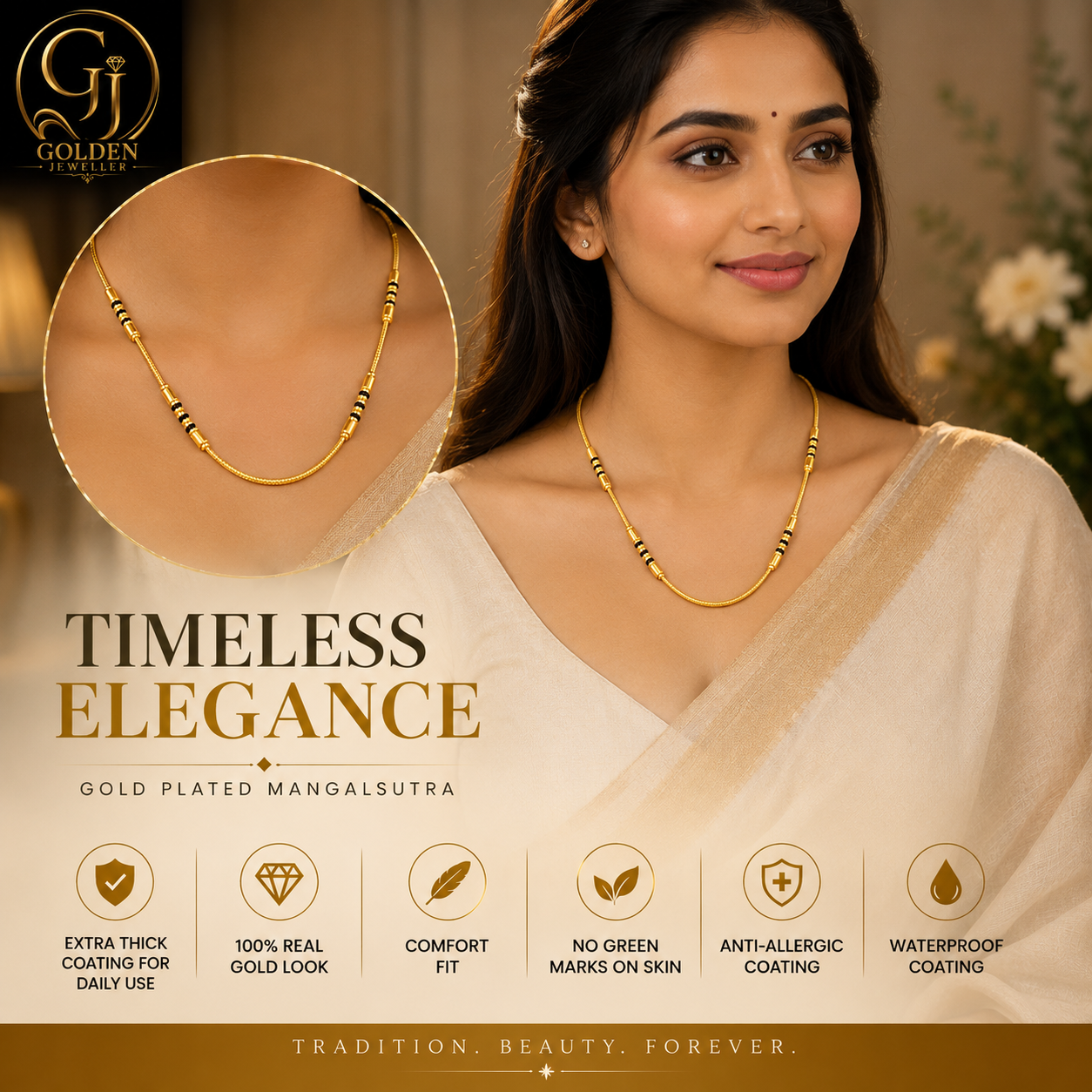 GOLD PLATED SLEEK MANGALSUTRA