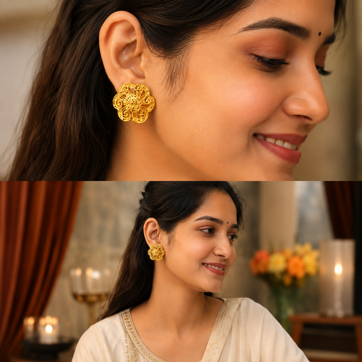 GOLD PLATED TURKISH STUD (big size)