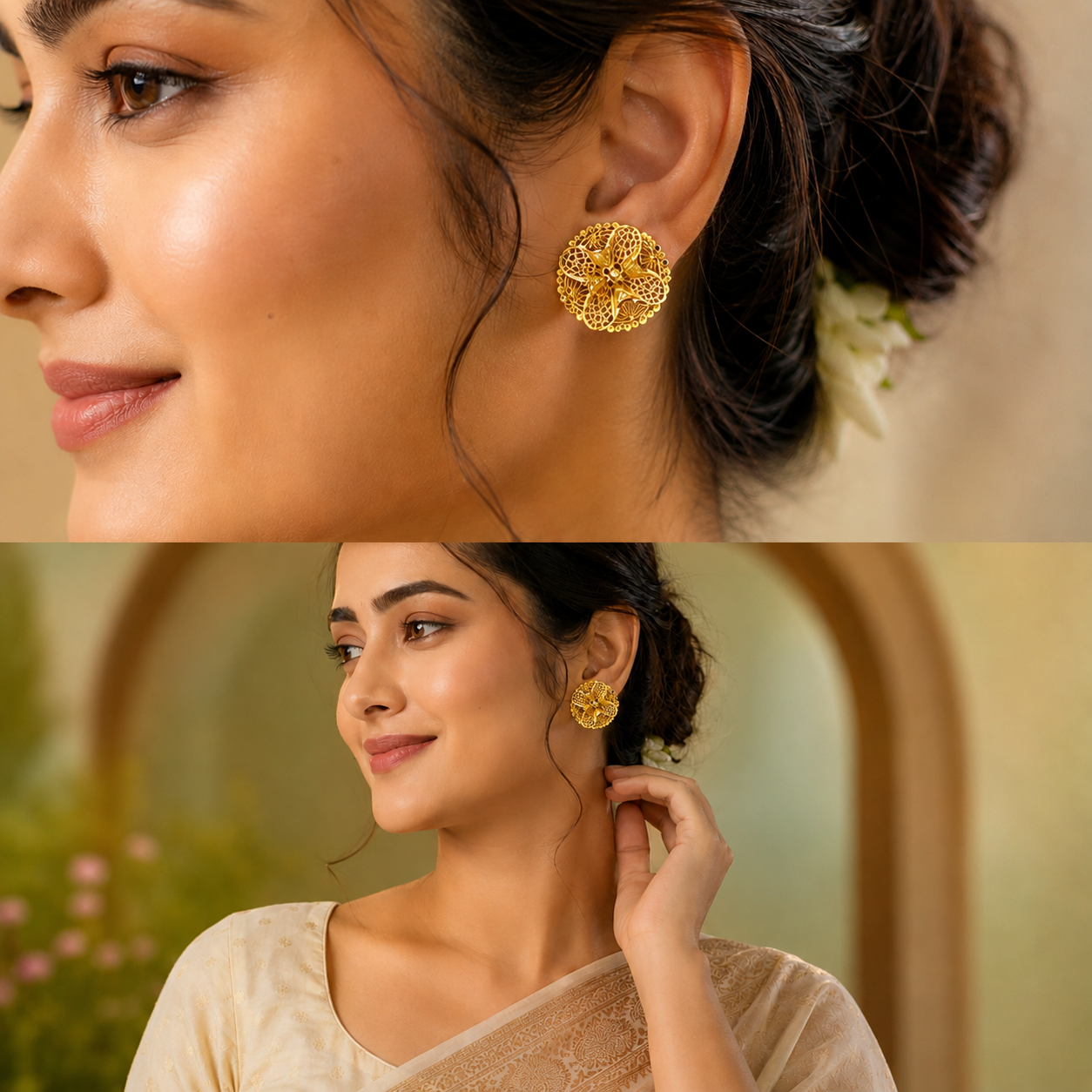 GOLD PLATED TURKISH STUDS (big size)