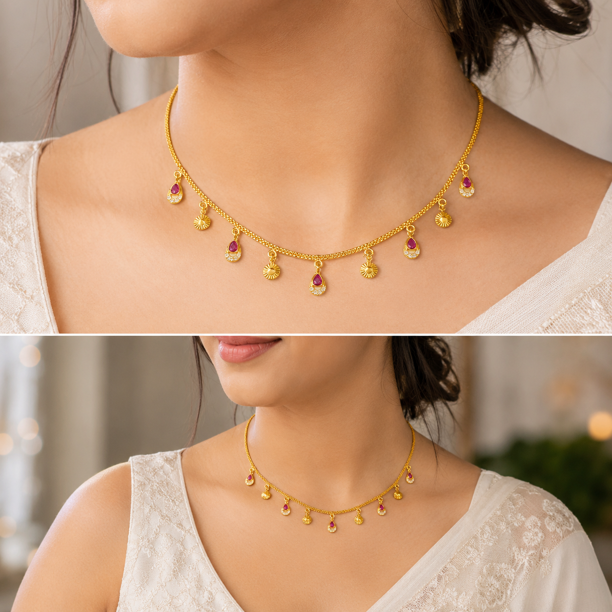DROP CHARM GOLD PLATED CHAIN