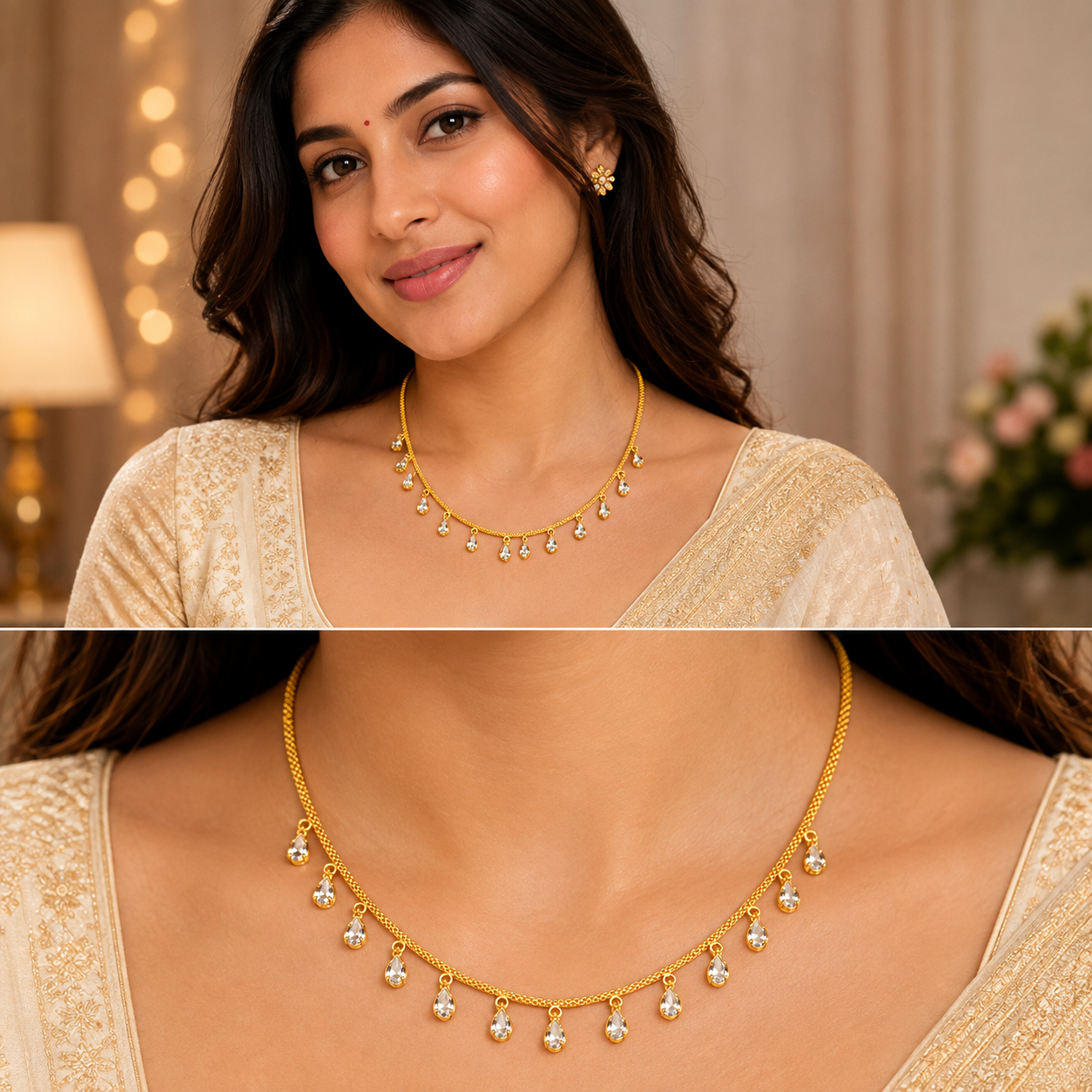 GOLD PLATED DROP CHARM CHAIN