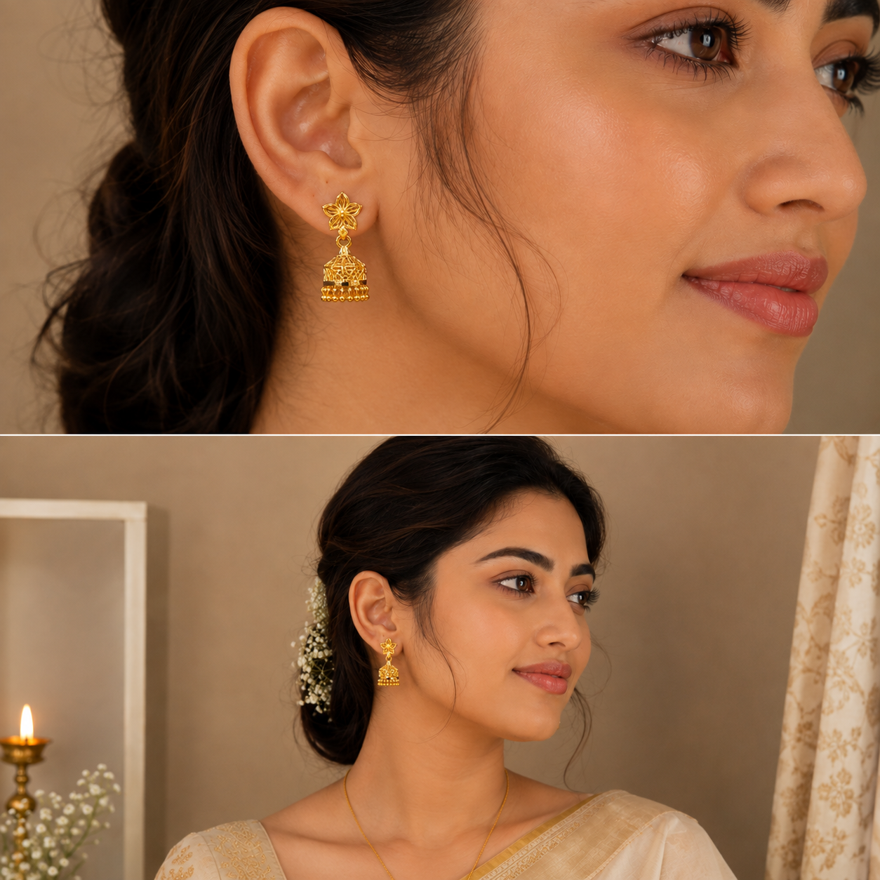 GOLD PLATED TURKISH JHUMKA (medium size