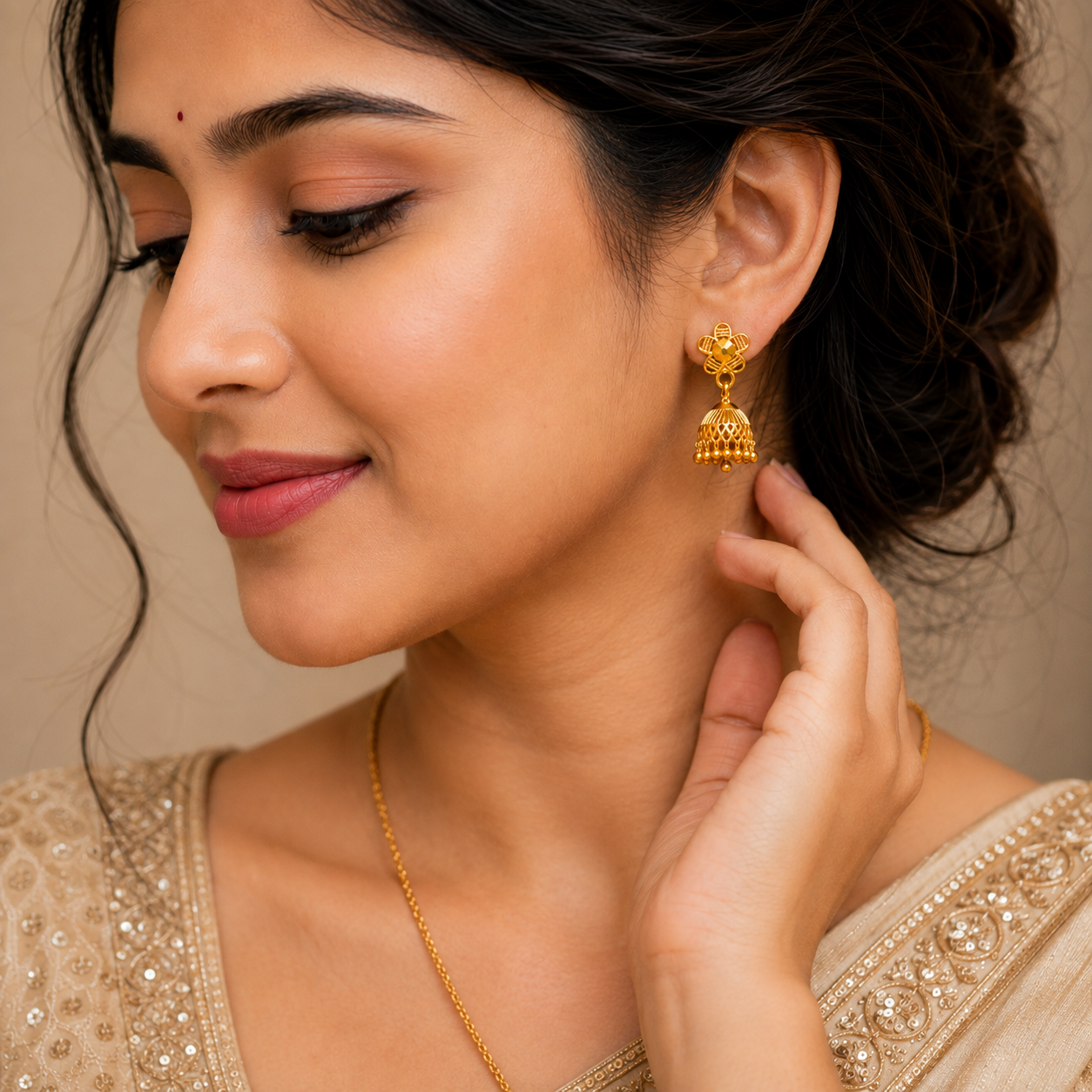 GOLD PLATED REGULAR TURKISH JHUMKI (medium)