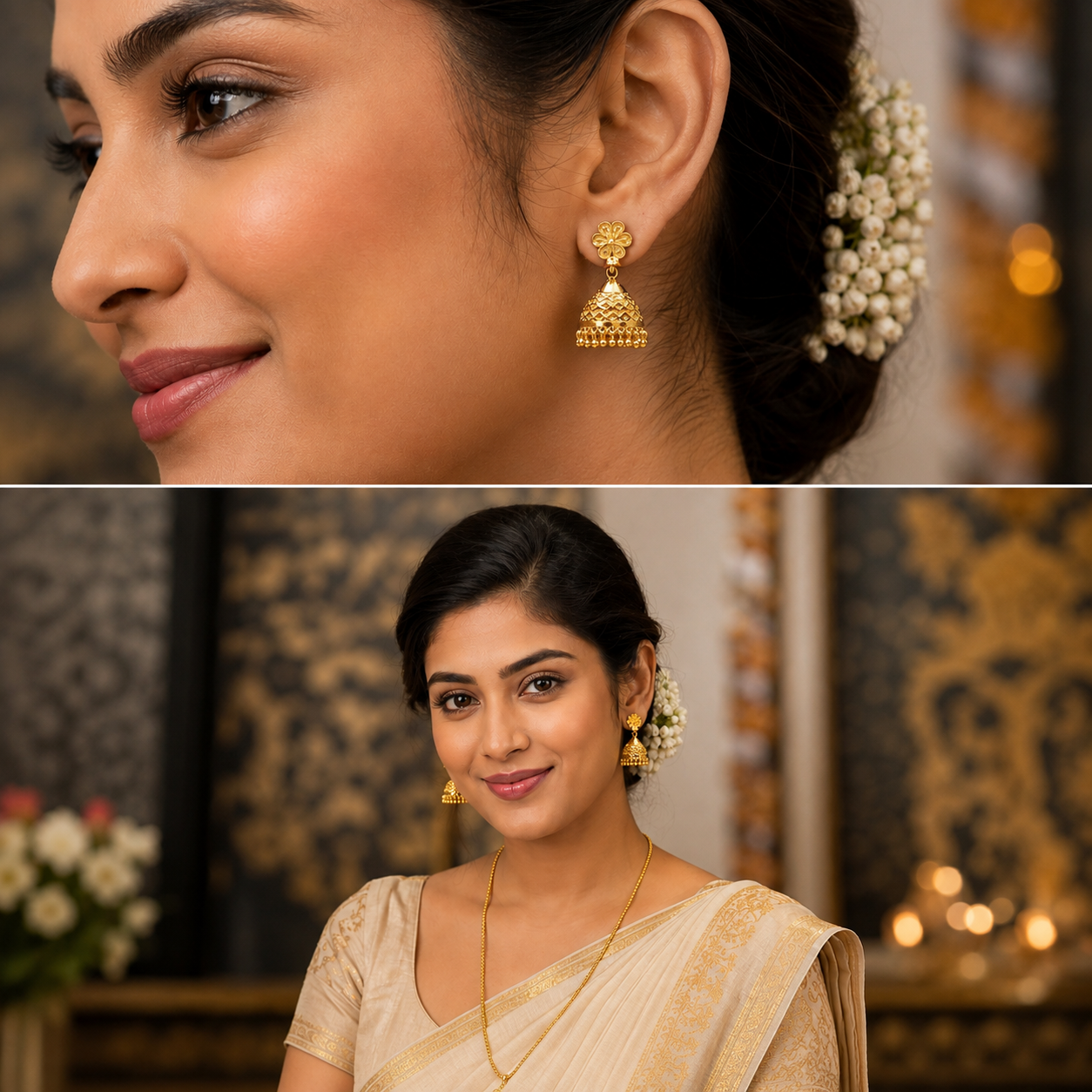 GOLD PLATED TURKISH JHUMKI (medium size)