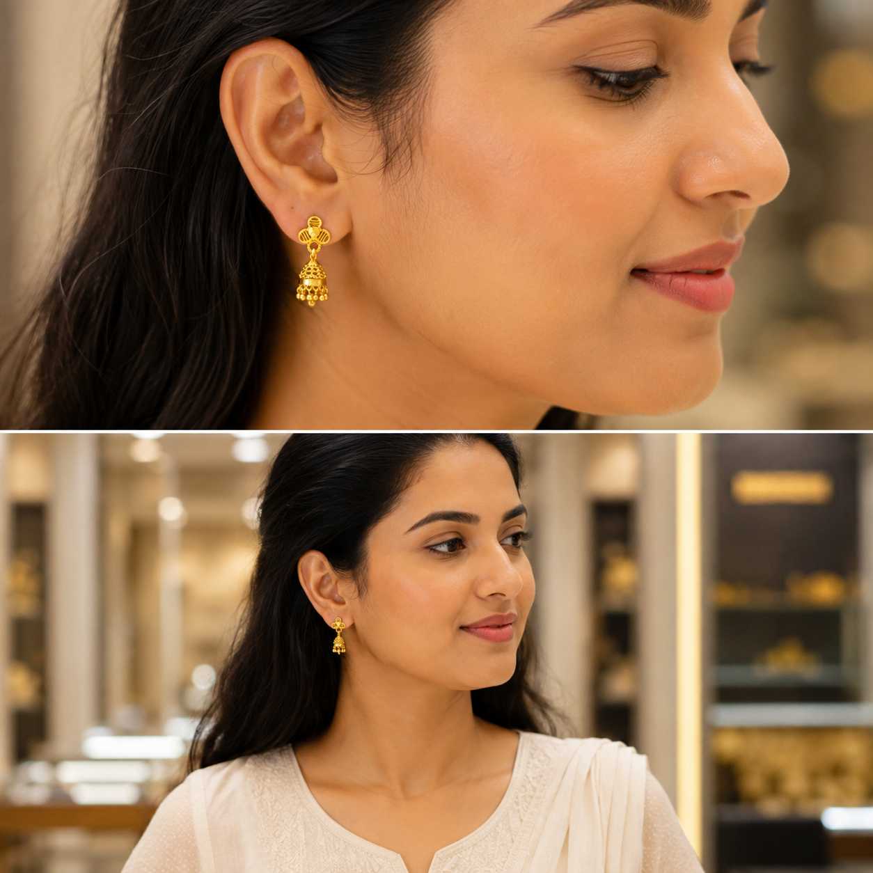 GOLD PLATED TURKISH JHUMKI (very small)