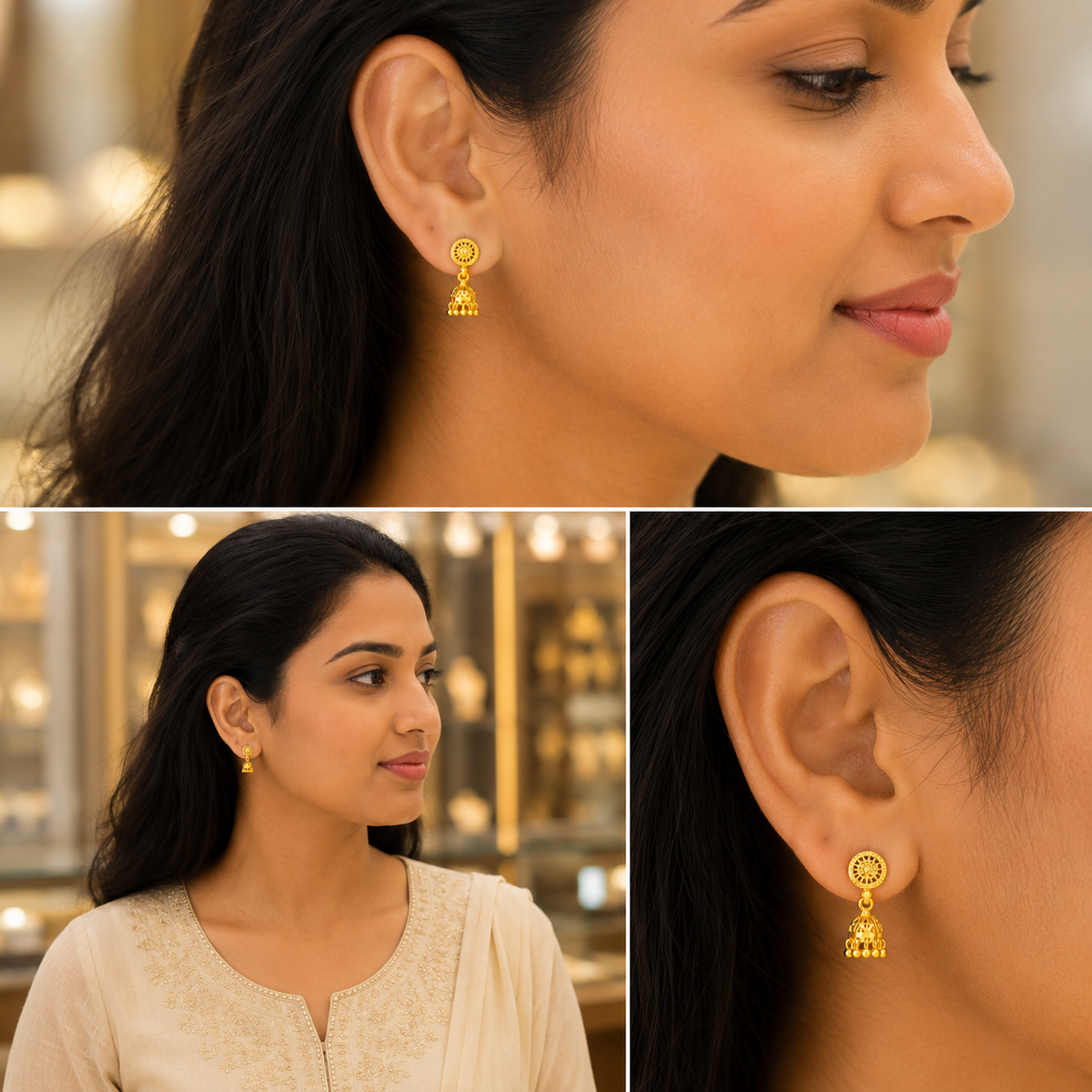 GOLD PLATED TURKISH JHUMKI (very small)