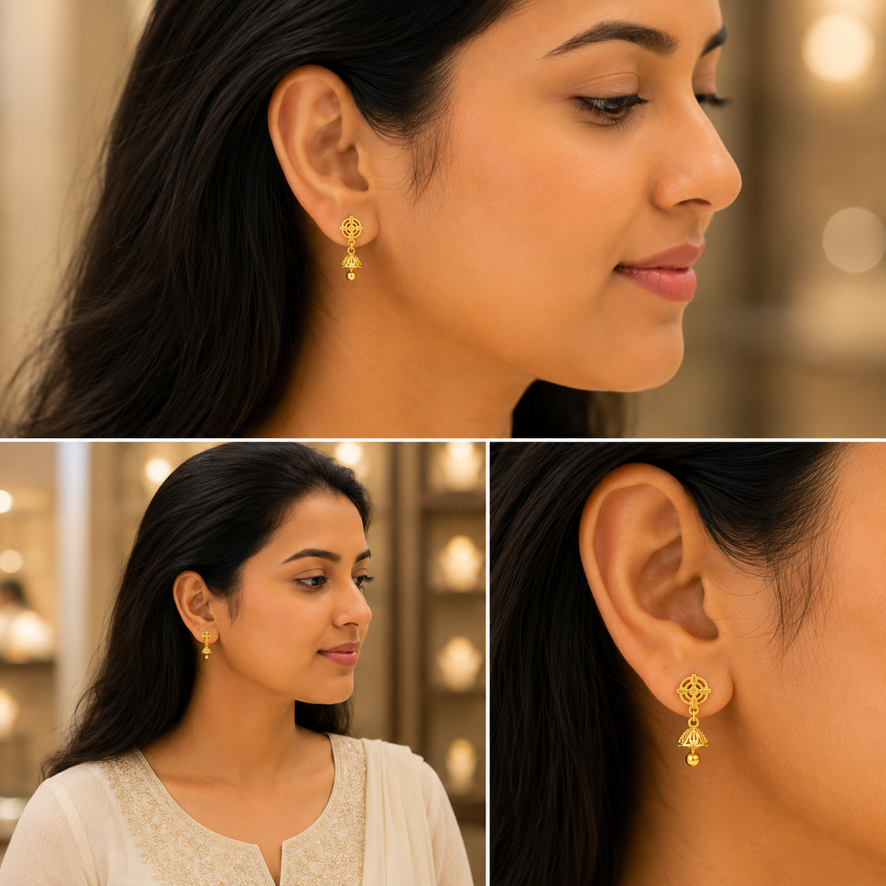 GOLD PLATED TURKISH JHUMKI (very small)